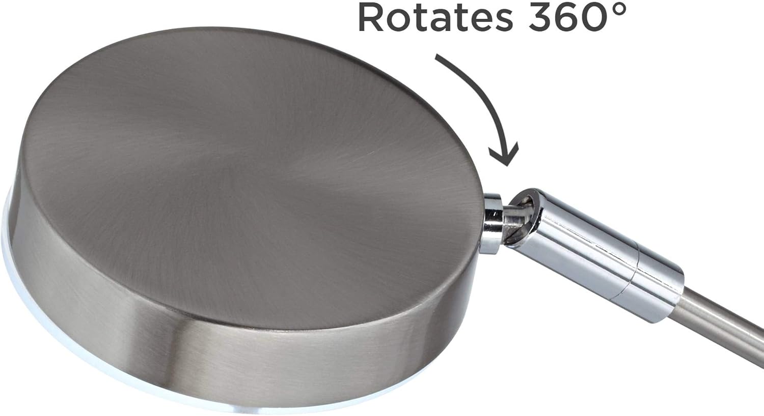 360 Lighting Jarrett Modern Desk Lamp 19" High Satin Nickel Silver Metal LED Adjustable Arm Rotating Head for Bedroom Living Room House Home Bedside Reading Office Entryway Kids Family