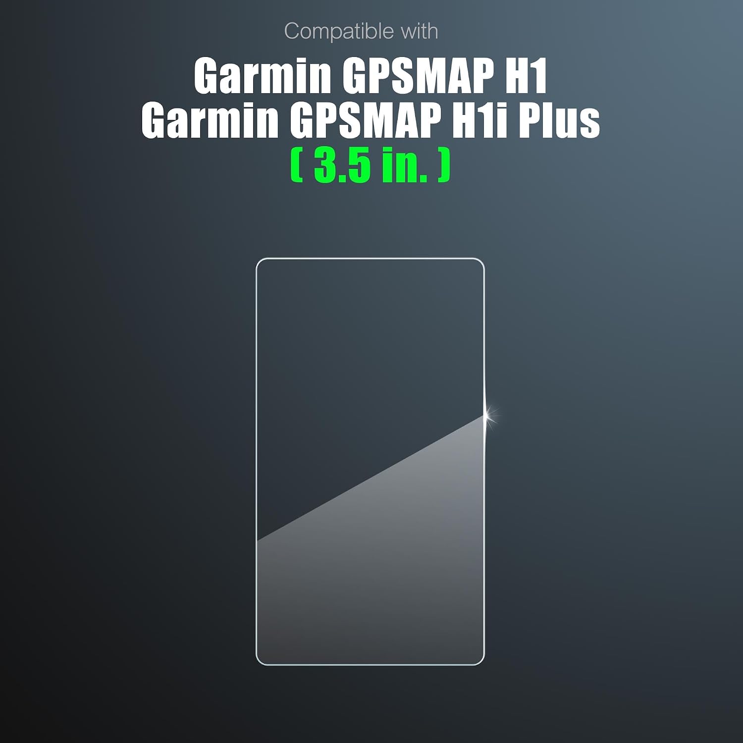 Tempered Glass Screen Protector for Garmin GPSMAP H1 & H1i Plus Rugged Handheld GPS Navigator 3.5" Display Anti Fingerprint 9H+ Hardness with Aluminum Reinforcement [2 Pack] (Clear)