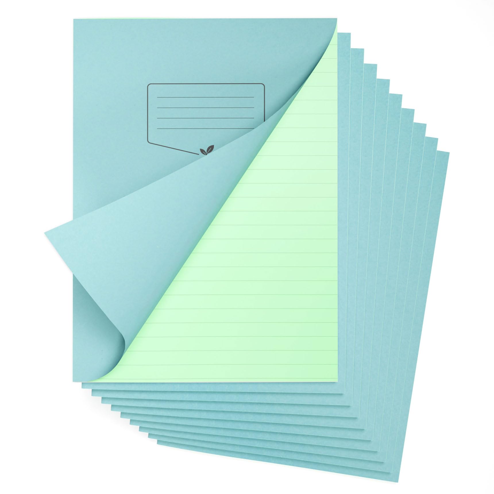 Silvine A4+ Green Paper Dyslexia Exercise Book Pack of 10 | 48 12mm Square Pages, 80gsm Tinted Paper for SEN Supportive Learning & Memory Aid