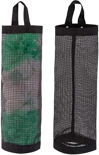 Miniatura 2 de Soporte para bolsas de plástico, 4 piezas de poliéster para bolsas de comestibles, dispensador de plástico, plegable, transpirable, lavable,