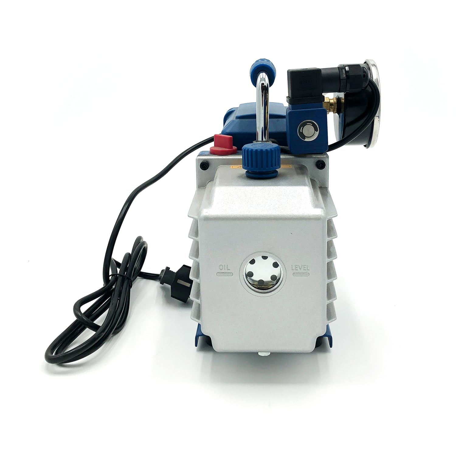 3S SuperSamaStore Pompa Vuoto Bistadio 100 Lt/Min con Elettrovalvola e Vacuometro, Pompa Vuoto Professionale Omologata per Gas R32