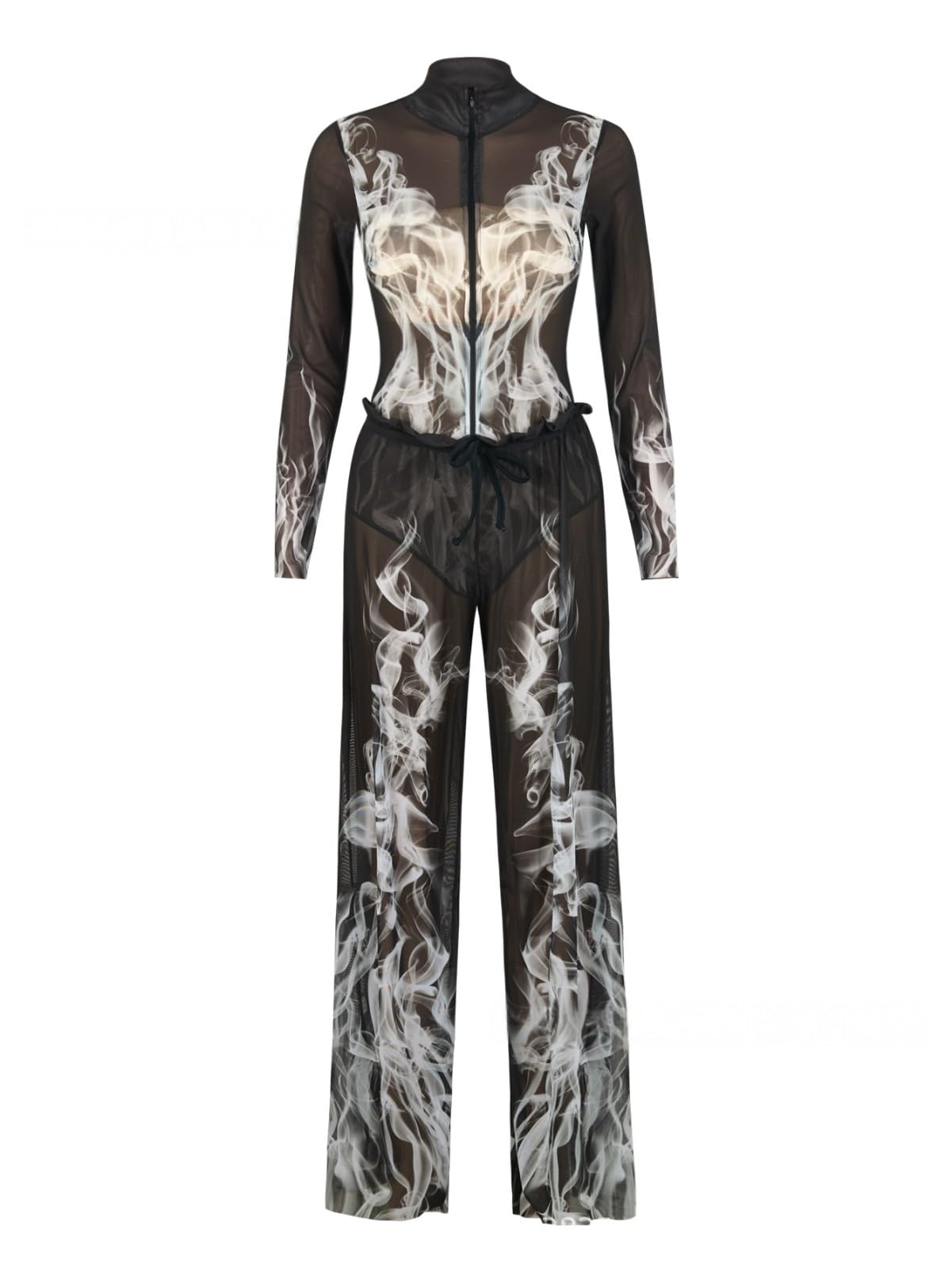 Costume da bagno da donna completamente coperto, 2 pezzi, costume da bagno Burkini Rash Guard stampato a maniche lunghe con cerniera e reggiseno integrato, pantaloni lunghi per nuoto, surf, spiaggia
