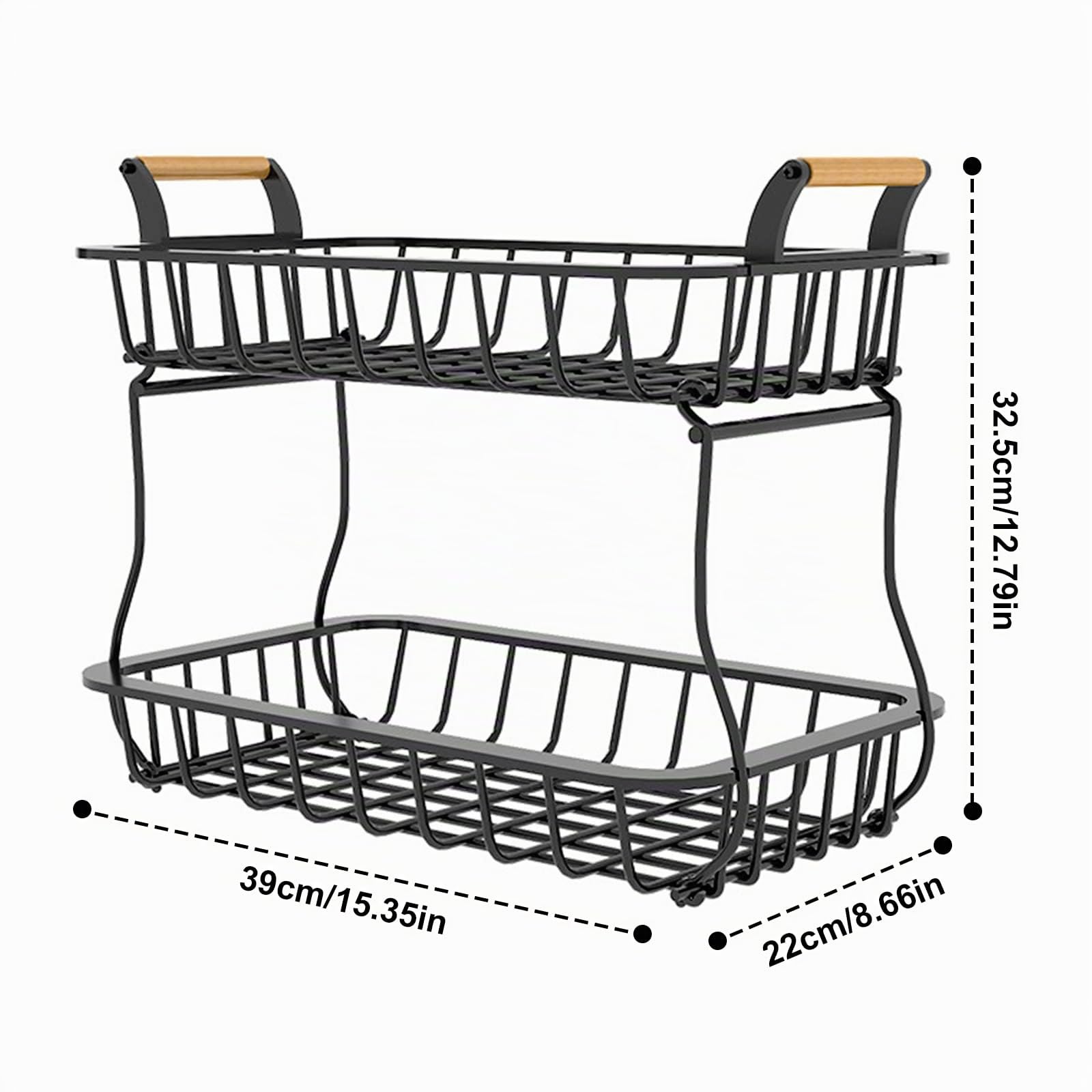 Alzatina Portafrutta,Cesto per frutta,Portafrutta Alzatina a 2 piani per avere più spazio sul piano di lavoro,mantiene frutta e verdura fresca,adatto per snack,verdure, pane