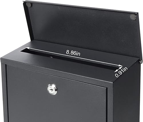 Vista 48 de Buzones con cerradura montados en la pared verticales – Buzones Jssmst con cerradura de llave de capacidad media, cubierta de acero galvanizado a