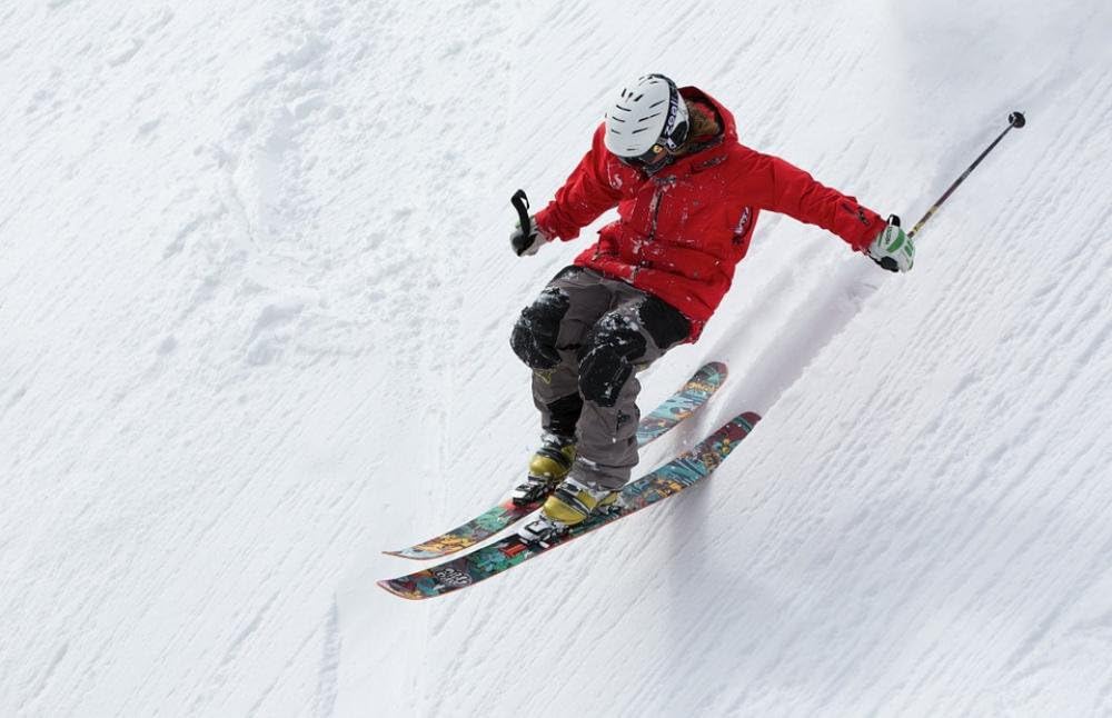 LAMINATED 37x24 inches Poster: Freerider Skiing Ski Sports Alpine Snow Winter Steep Action Extreme Downhill Jump Tour Powder Mountain Cold Man Recreation White Fast Adventure Speed Risk Fun