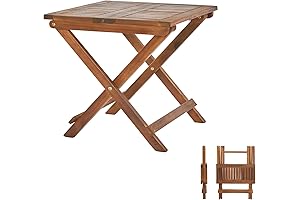 VINGLI Acacia Small Wooden Table: Perfect for Small Spaces