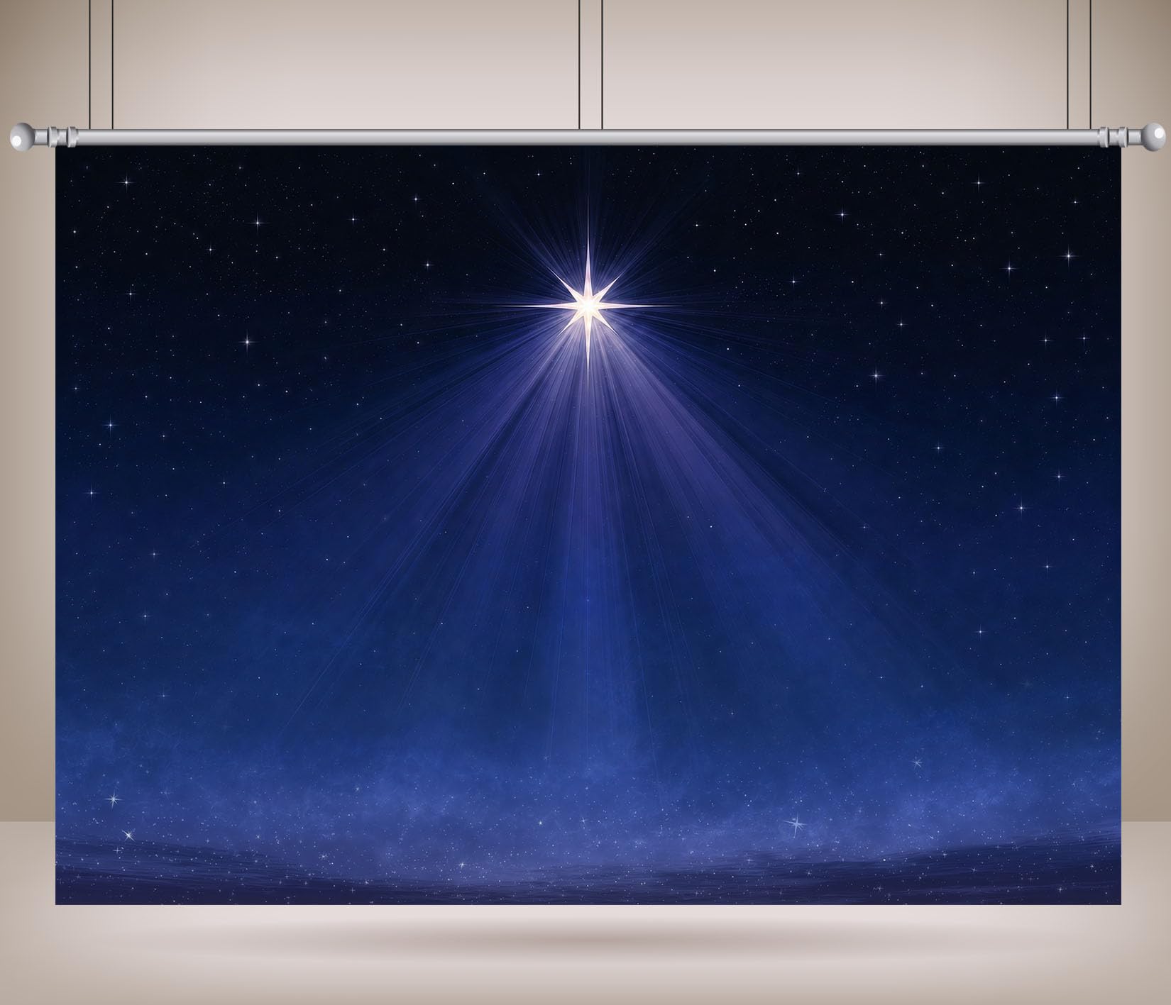 10x8FT (3x2.5m) Stella Di Natale Radiante Sfondo Fotografico