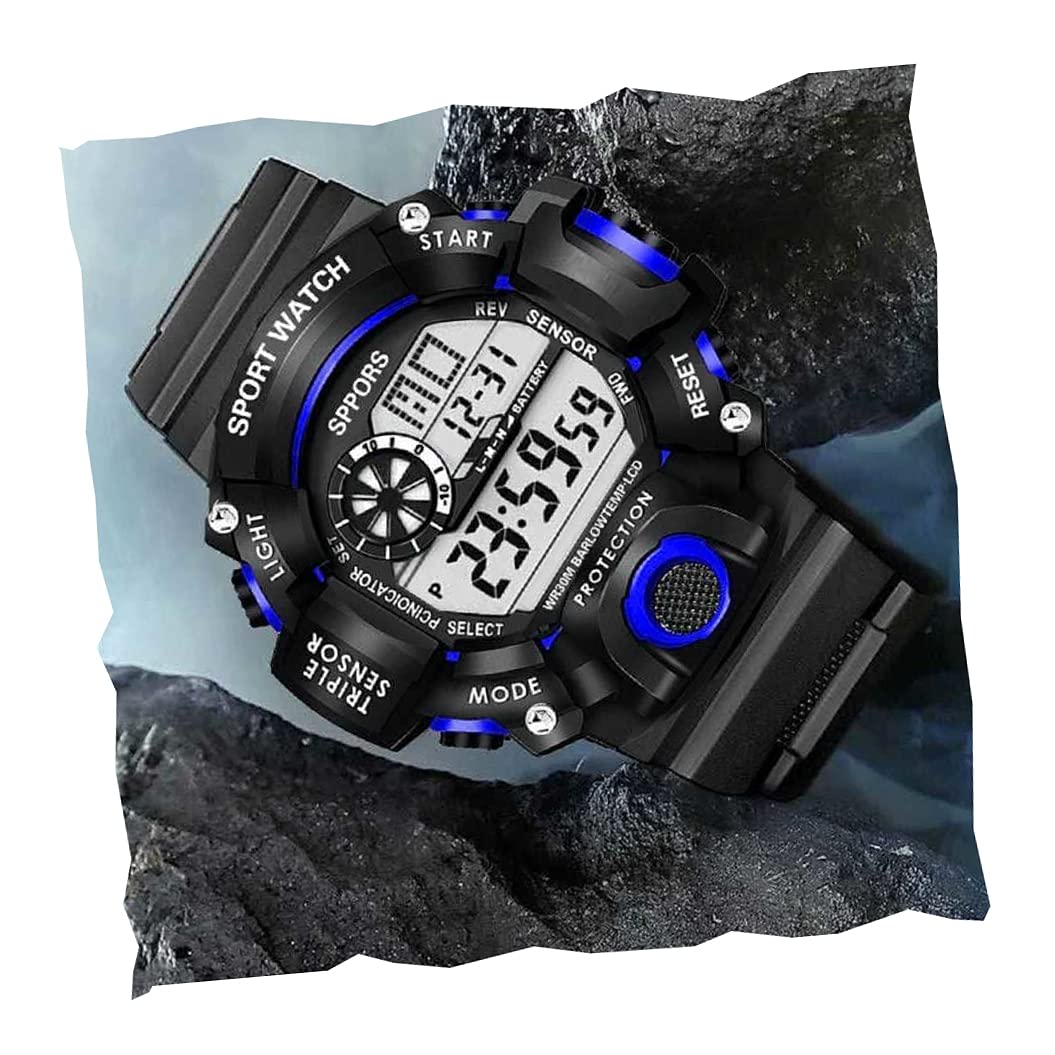 Acnos Polyurethane Premium Brand-A Digital Watch Shockproof Multi-Functional Automatic Blue Boader Black Dial&Strap Waterproof Digital Sport Watch For Mens Kids Watch For Boys-Pack Of 1 (B09BK2D6X1) Amazon Price History, Amazon Price Tracker
