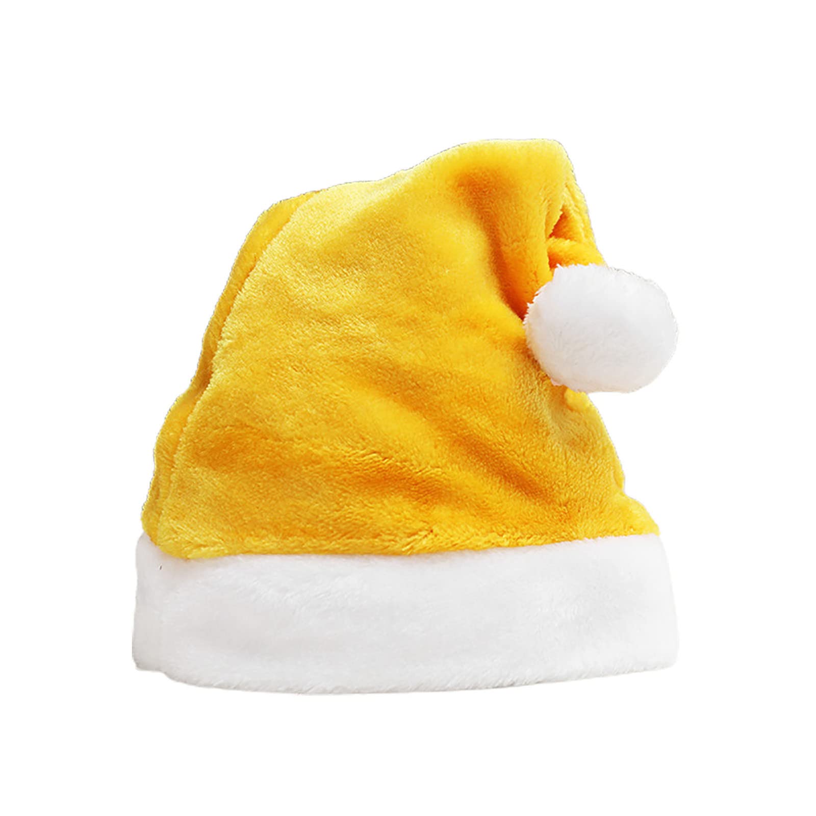 DOGZI Santa Hat Christmas Hat Christmas Plush Hat Child Adult Hat Christmas Family Party Supplies Xmas Holiday Hat New Year Festival Party Supplies,1-Yellow,U203S