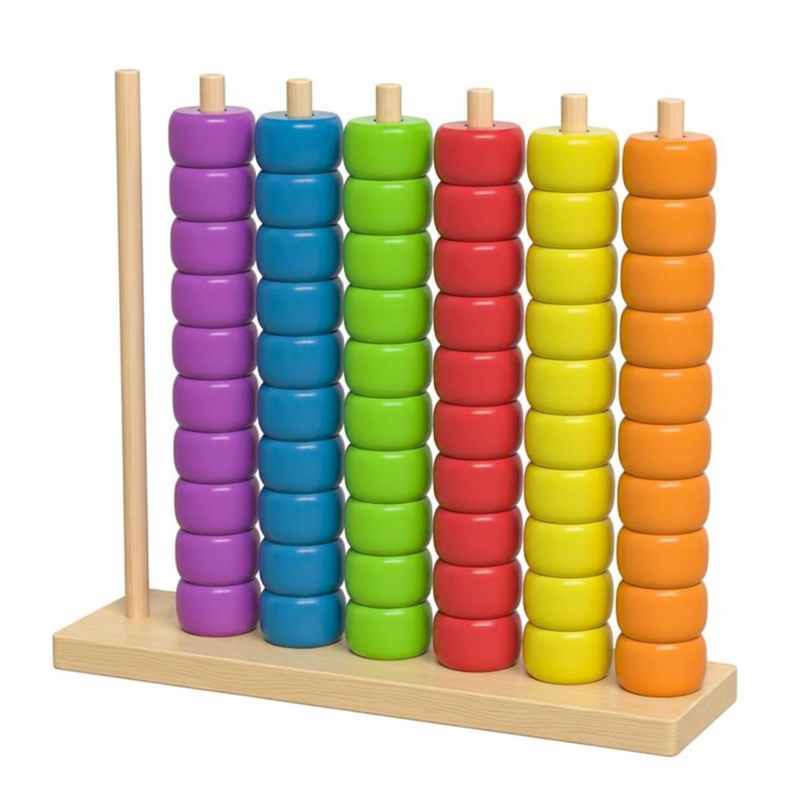 Juego de para Niños Juguete Didáctico Apilador Clasificador Madera con Pintura Segura y Tacto Suave Favorece Coordinación Mano Ojo y Destreza Adecuado, Gran+Abalorios