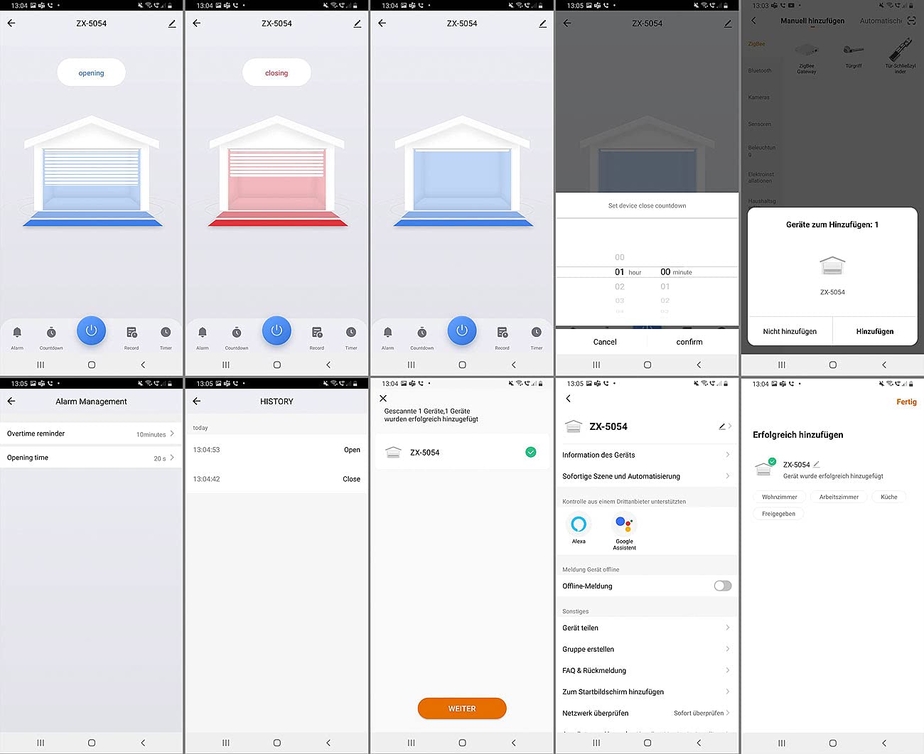 Lescars Garagentoröffner WLAN: 2er-Set WLAN-Garagentor-Steuerung mit App, Timer- & Countdown-Funktion (WLAN Garagentoröffner nachrüsten, WLAN-Taster Garagentor, Funkfernbedienung)
