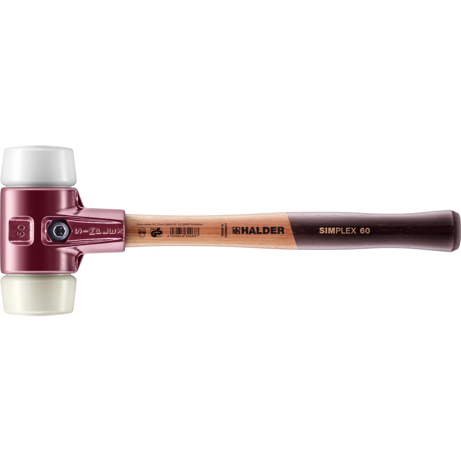 Halder Multi-Colour 3078060 "Simplex" Soft-Face Superplastic/Nylon Mallet, 60 Mm