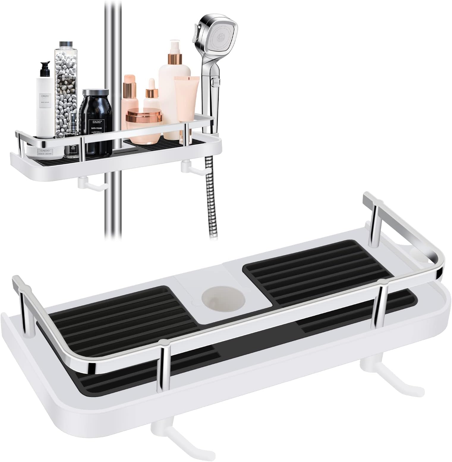 Liamostee Punch free Multi-function Storage Rack, 2-in-1 Liftable Shower Storage Rack, shower rack, Bathroom Organiser, No Drilling Shower Shelf Caddy for Bathroom caddy