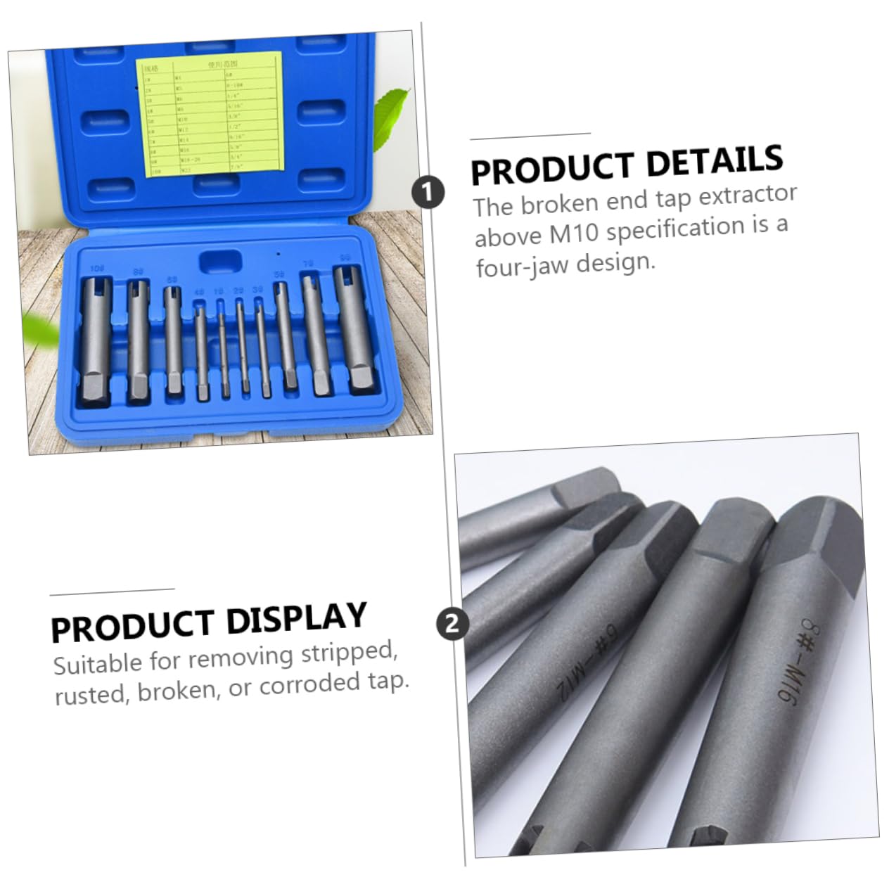 Mipcase Kit Estrattore di Viti Spanate Design a 4 Artigli 178 Cacciavite in Lega, 10 Pezzi per Rimuovere Maschi Rotti e Bloccati