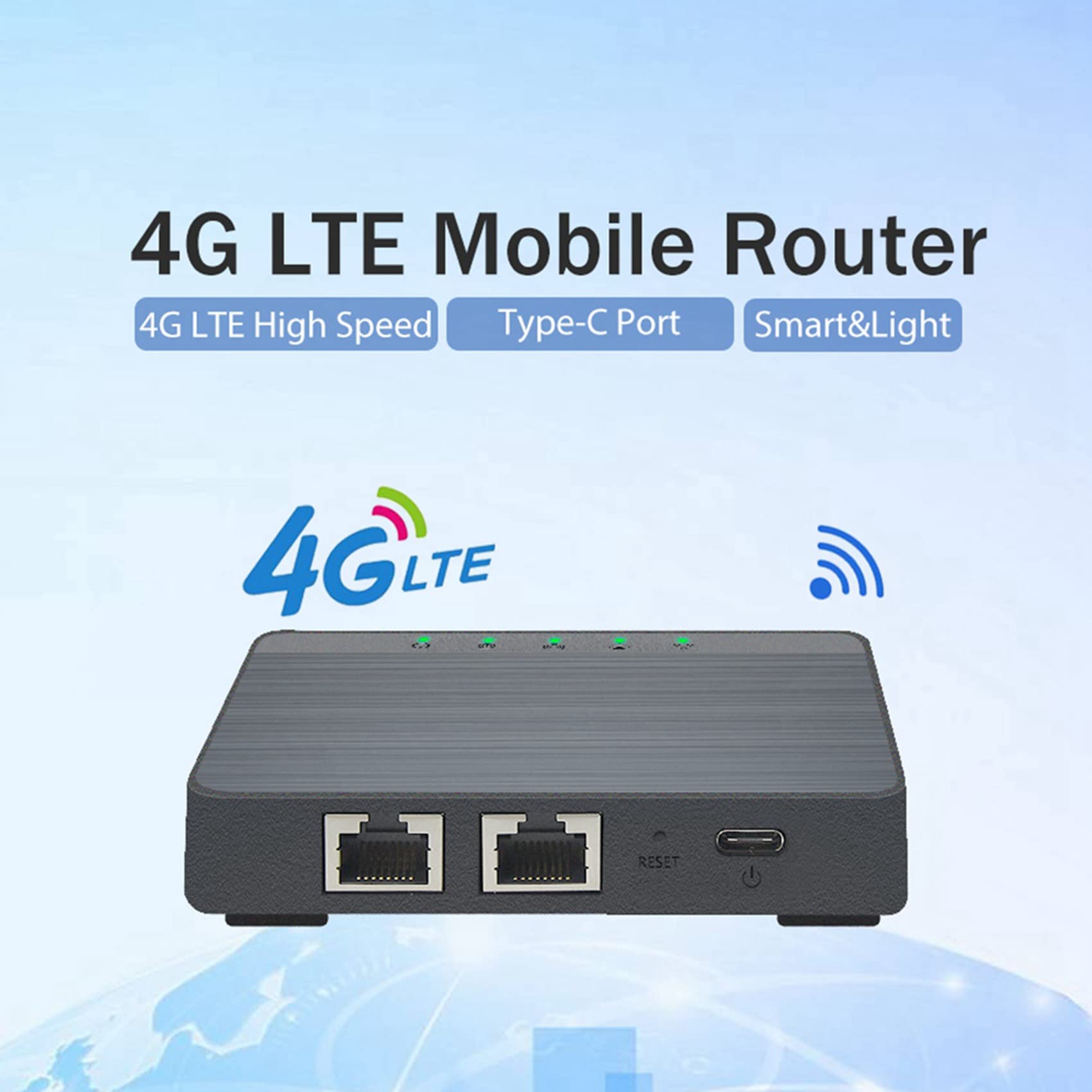 2 x router internetowy 4G-LTE z gniazdem na kartę SIM, odblokowany, mobilny modem hotspot, port WiFi TyppeC, 300 Mbit/S Wireless LAN