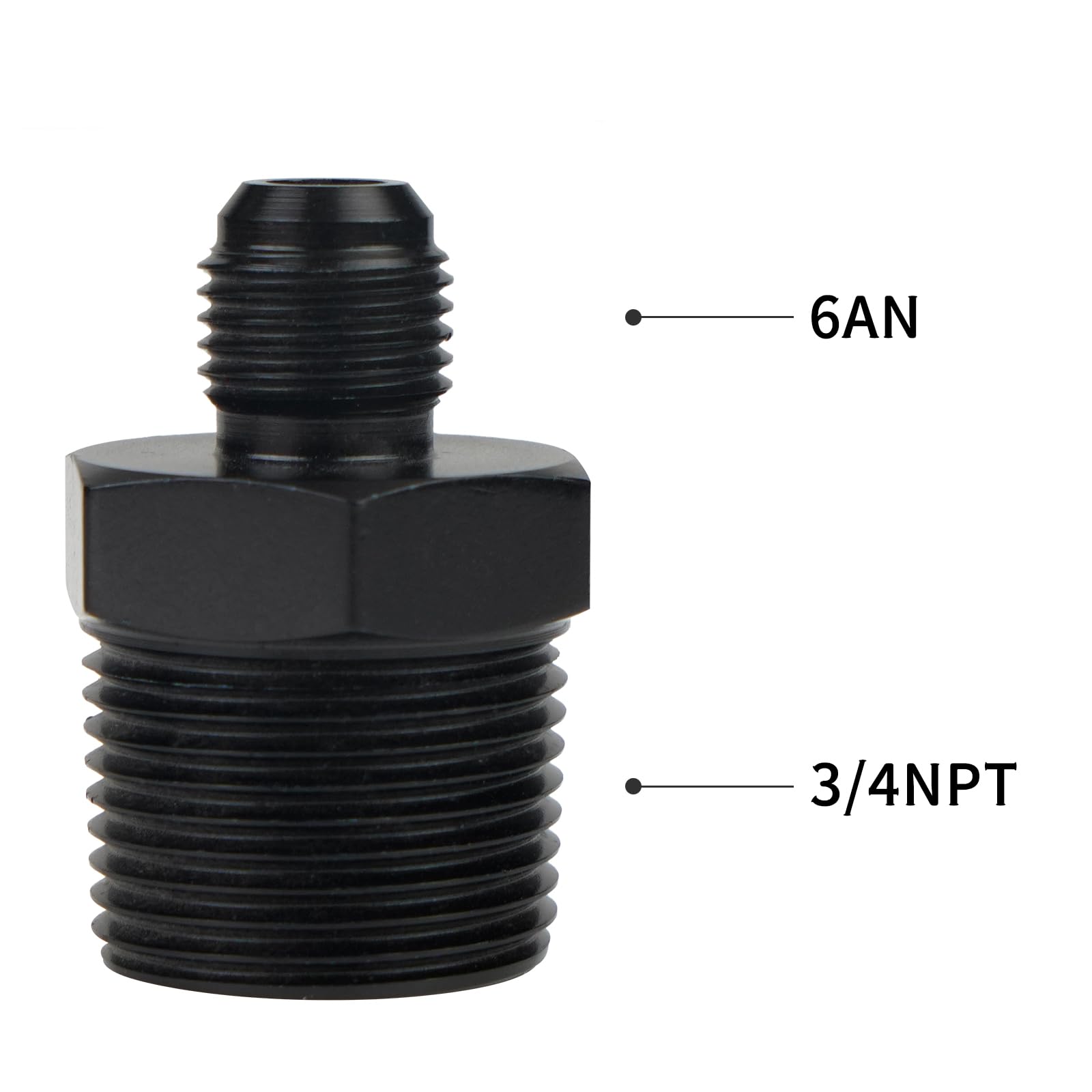 6AN Femelle Pivotant Vers Tuyau De 9,5 Mm Cannelé En Aluminium Raccord De Tuyau De Carburant AN6 à 9,5 Mm Cannelé Push On Adaptateurs Droits Anodisés Noirs