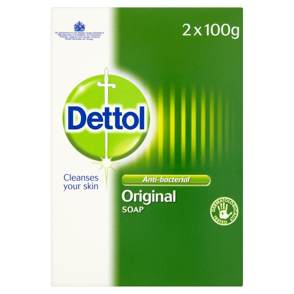 Pack of 6 Dettol Twin Antibacterial Soaps - 100g x 2