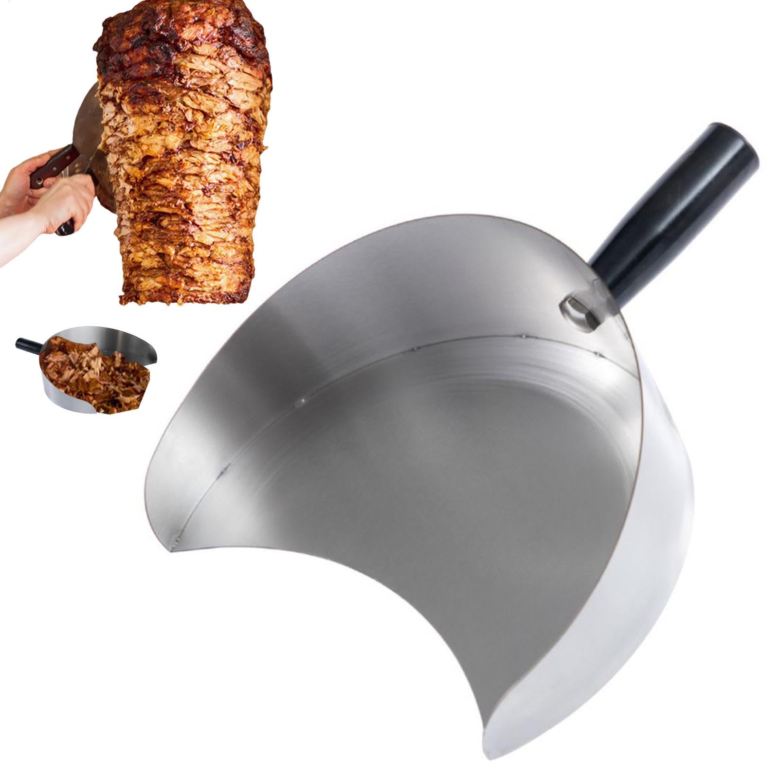Wusideday Kebab Cut Meat Catcher Frying Pan With Handle, Meat Catcher Pan, Rotisserie Stainless Steel Meat Catcher Shovel, Barbecue Shovel For Shawarma Grill Machine