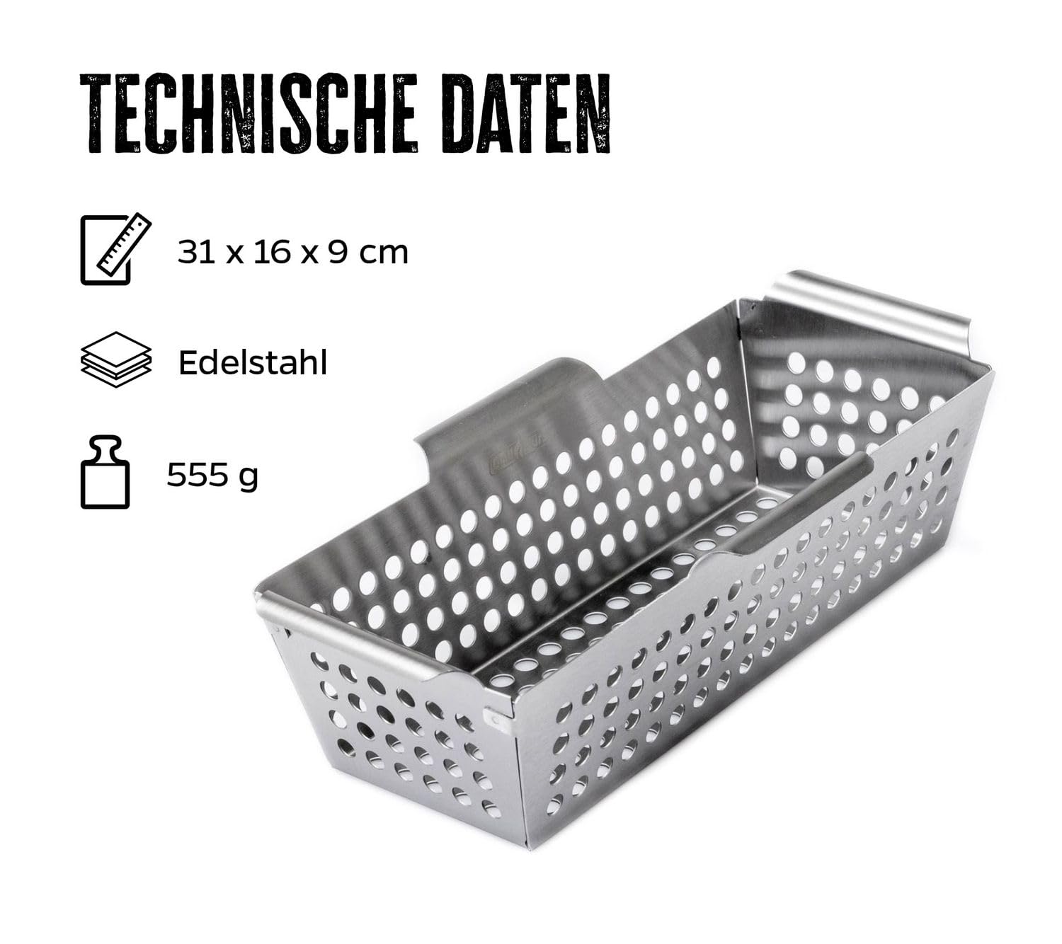 Grill Fürst verdure cesto Acciaio Inox Rettangolare 31 x 16 cm