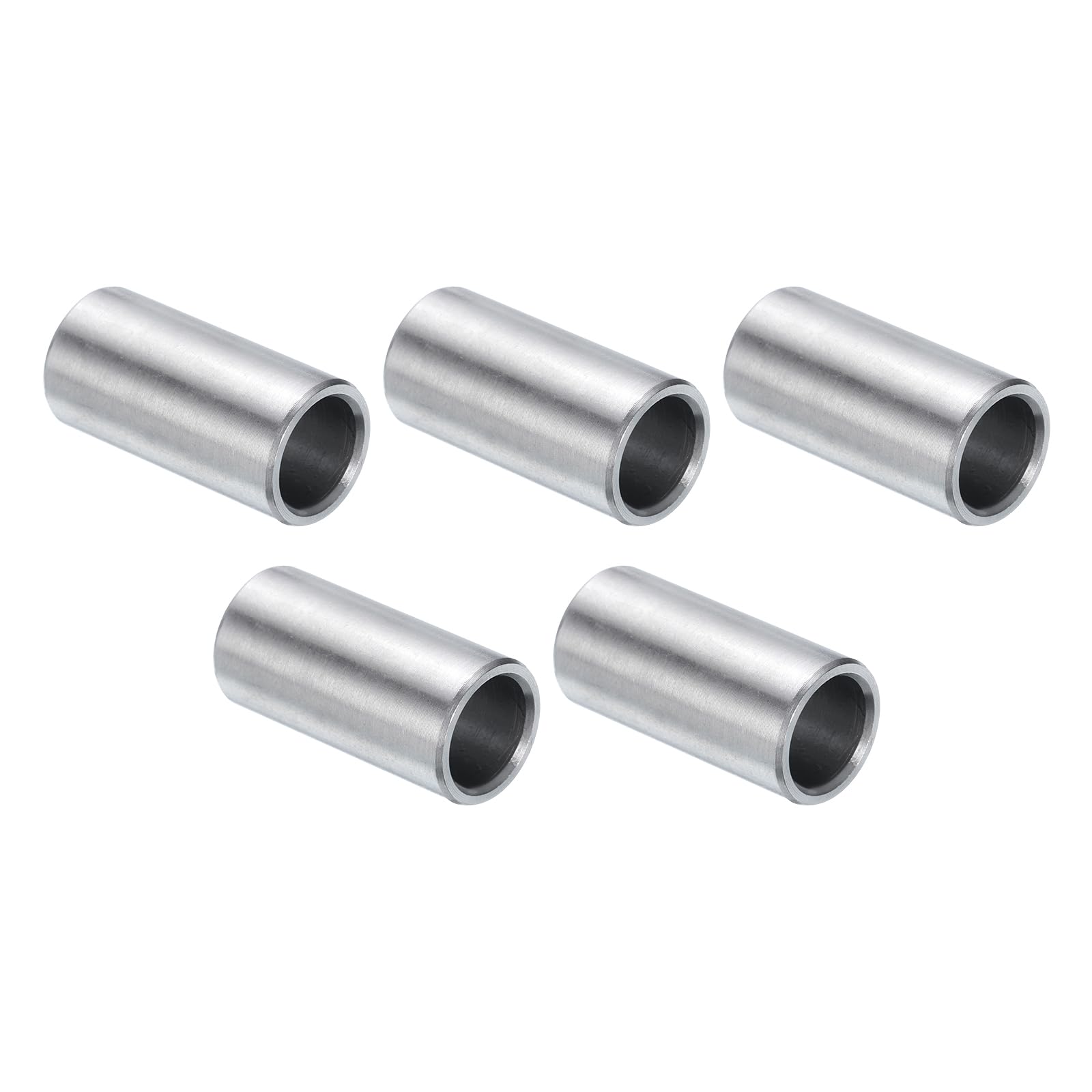 uxcell 5pcs Stainless Steel Spacer 3/8" Bore x 1/2" OD x 1" Length Screw Standoff Bushing Plain Finish Round Metal Spacer for 3/8 Screws Bolts and Rods