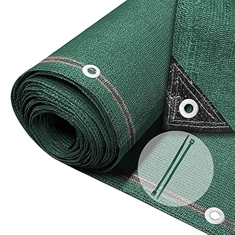 VOUNOT Siatka maskująca 1,8 × 10 m, siatka zacieniająca HDPE, 230 g/m², 95% zacienienia, odporna na promieniowanie UV, odporna na rozdarcie ogrodzenie z otworami i opaskami kablowymi, zielona