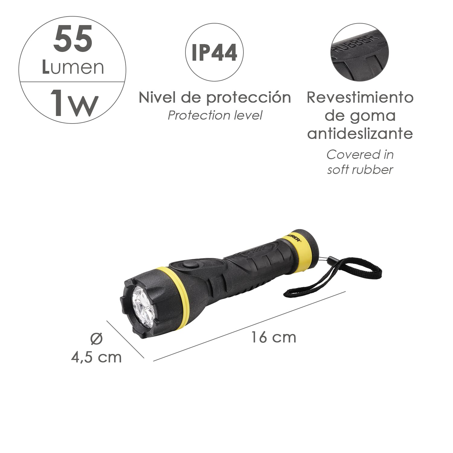 MAURER Lanterna LED 8+1 Luci, Ricaricabile, Con Supporto, Compatta E Pratica Per Escursioni E Campeggio - 2