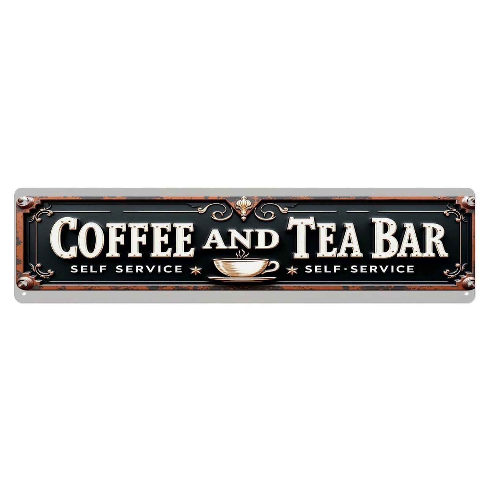 Coffee And Tea Bar Sign_2 Metal Tin Sign Plaque