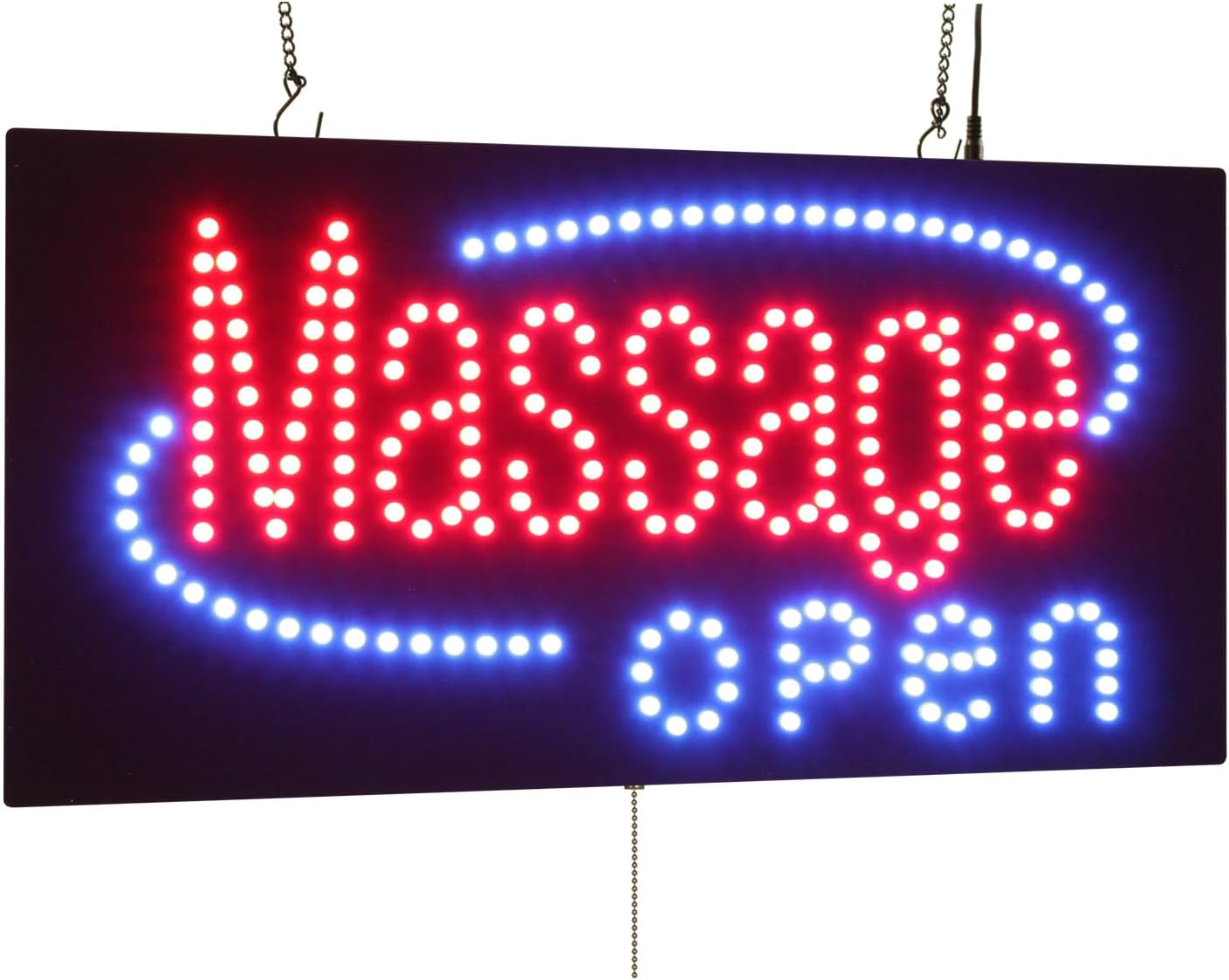 Massage Open Sign, 24"x12", 60x30cm, TOPKING, LED, Neon, Florescent, Signage, Signboard, Display, Billboard, Screen, Grand Opening, Gift