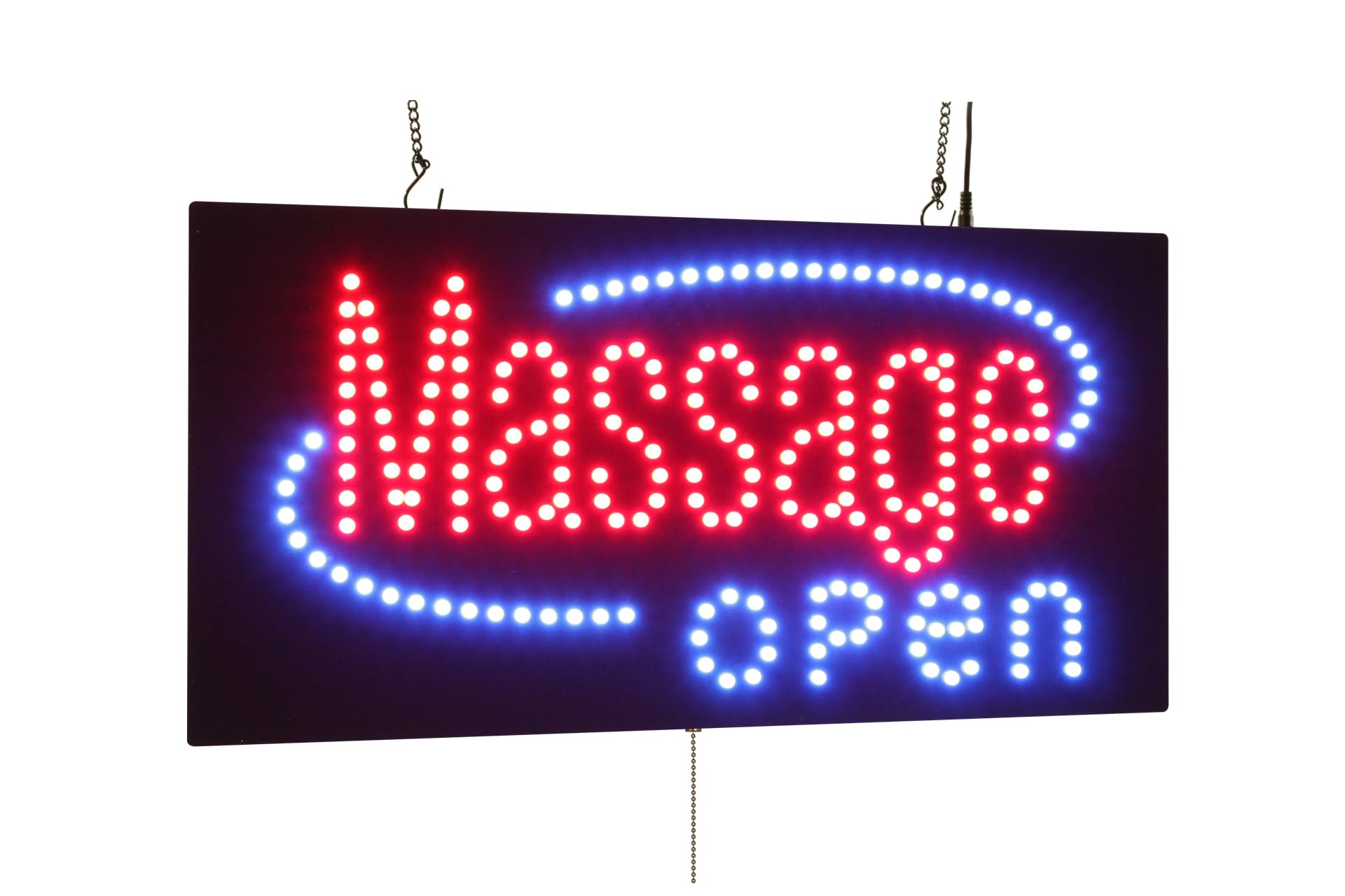 Massage Open Sign, 24"x12", 60x30cm, TOPKING, LED, Neon, Florescent, Signage, Signboard, Display, Billboard, Screen, Grand Opening, Gift