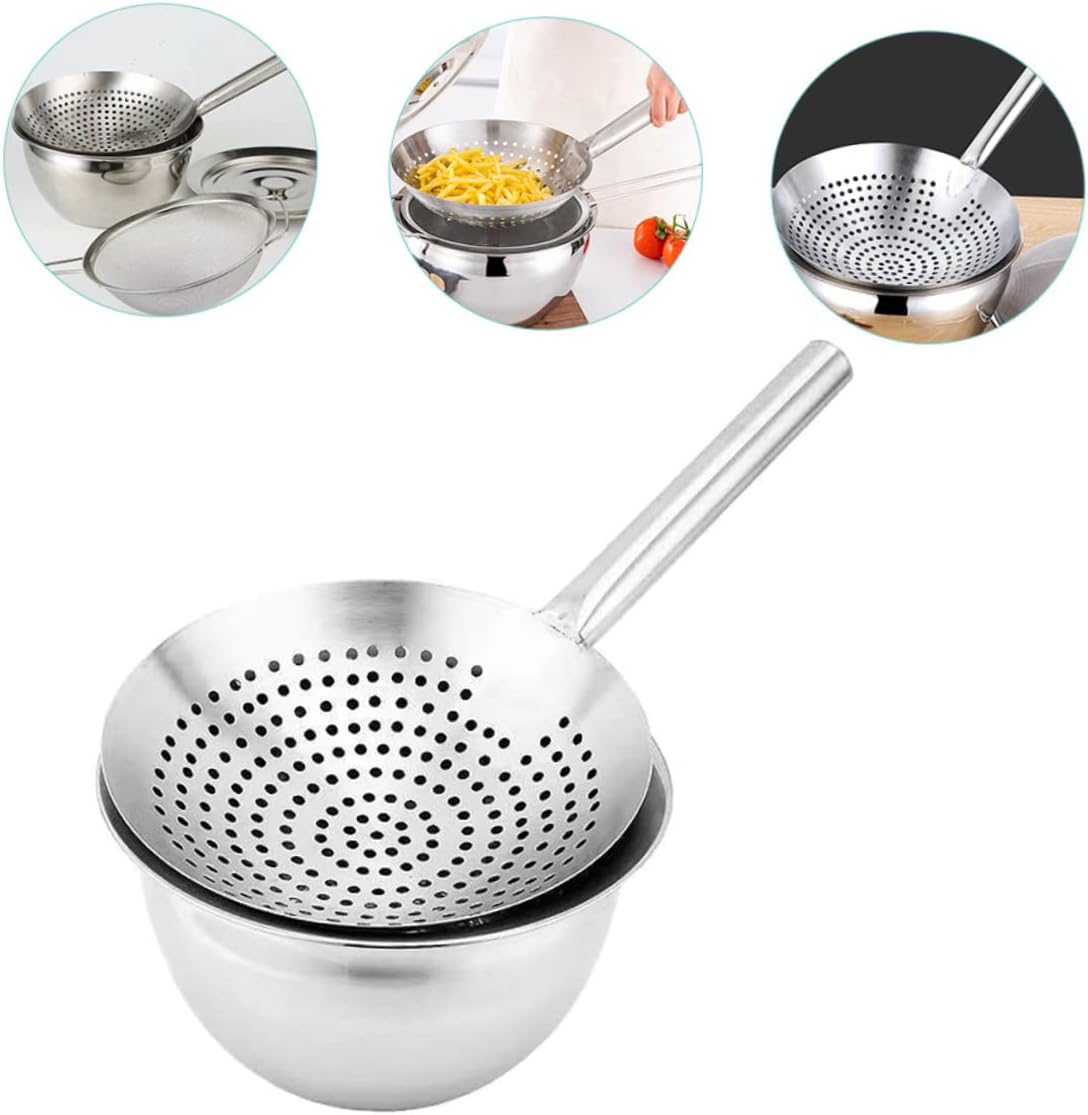 Stainless Steel Colander Oil Oil Strainer Cooking Grease and Pot Multi-function Mesh Strainer Bowl Food Supplies