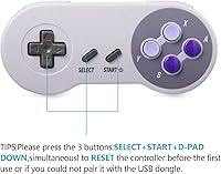 Vista 4 de MODESLAB - Paquete de 2 controles inalámbricos de 2.4 GHz compatibles con SNES retro conector de 7 pines recargable Plug & Play (versión USB no PC)