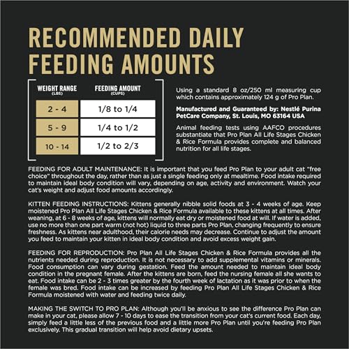 Purina-Pro-Plan-All-Life-Stages-High-Protein-Cat-Food-Chicken-and-Rice-Dry-Kibble-125-Pound-Pack-of-1