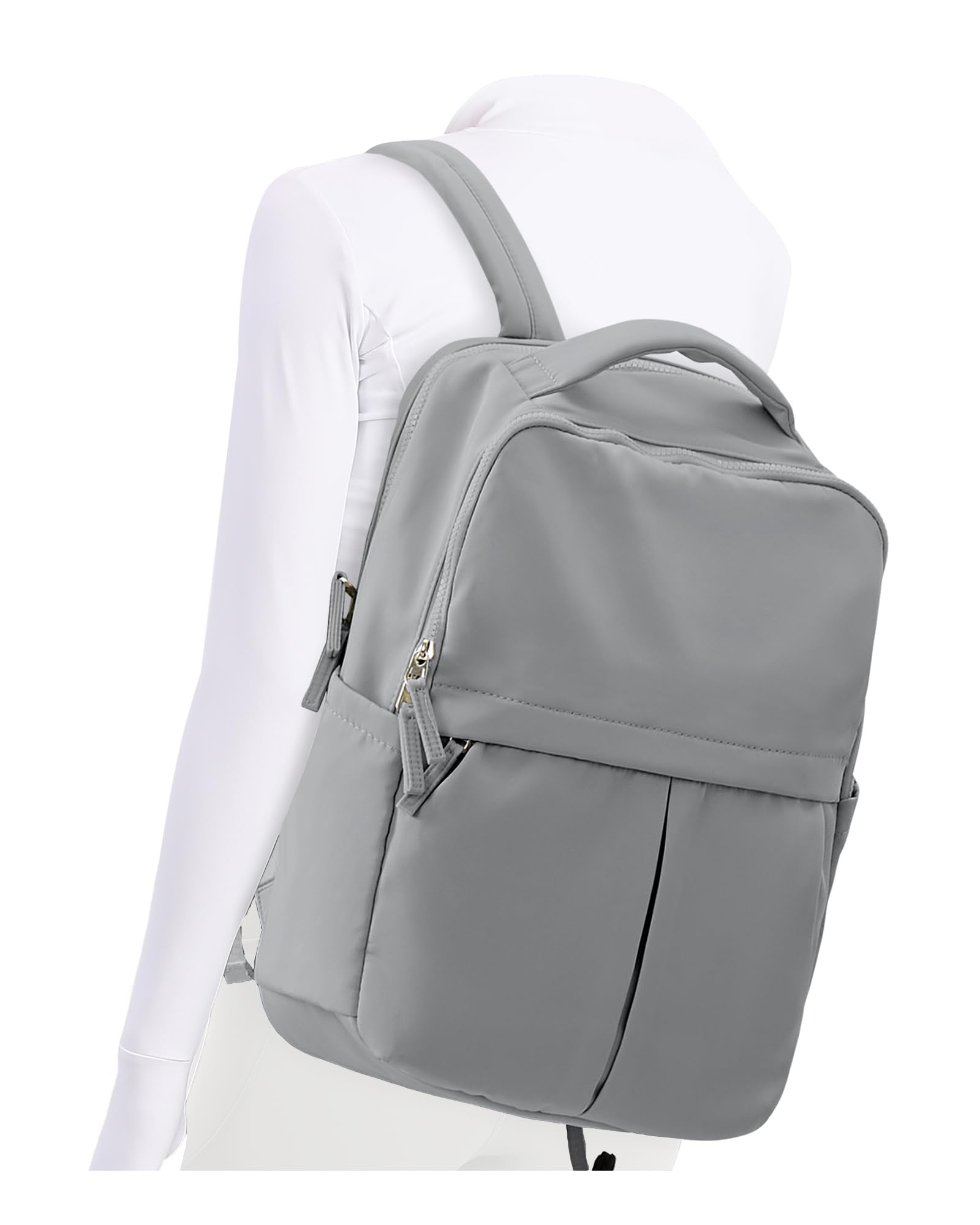 suratio Laptop Work Backpack for Women - 15.6 Inch Laptop Compartment, Lightweight Waterproof Large Travel Backpack for College, Nurse & Teacher, Grey