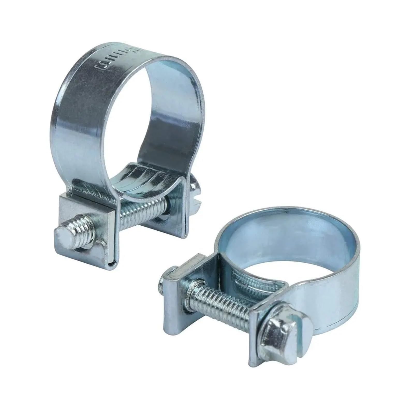 10 mini abrazaderas de manguera ajustables - Fijaciones galvanizadas de acero al carbono for combustible, tuberías y ventilación (7-18 mm)(13-15mm)