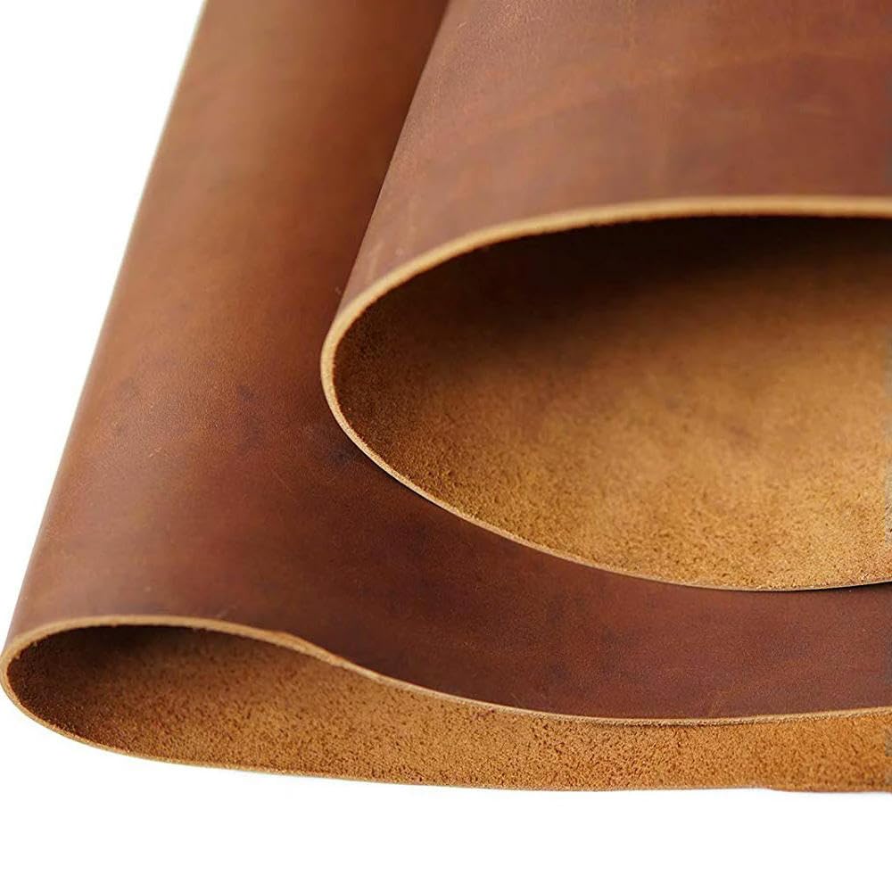 Pièce de Cuir tanné végétal, épaisseur 2.0mm, Peau de Vache véritable pour Bricolage, Couleur à la Main Disponible