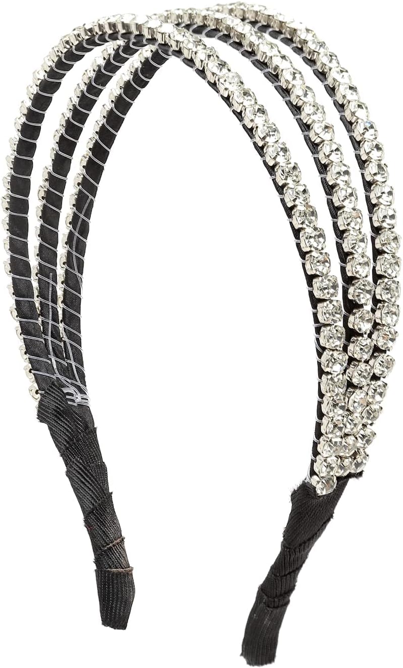 Vogue Hair Accessories Crystal Beaded Plastic Fancy Party Wedding Hairband For Girls