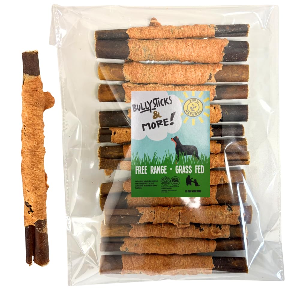BULLYSTICKS &amp; MORE 6 Inch Chicken Wrapped Collagen Stick - 14 Count - Bones for Dogs - No Hide Sticks Beef Cheek Rolls