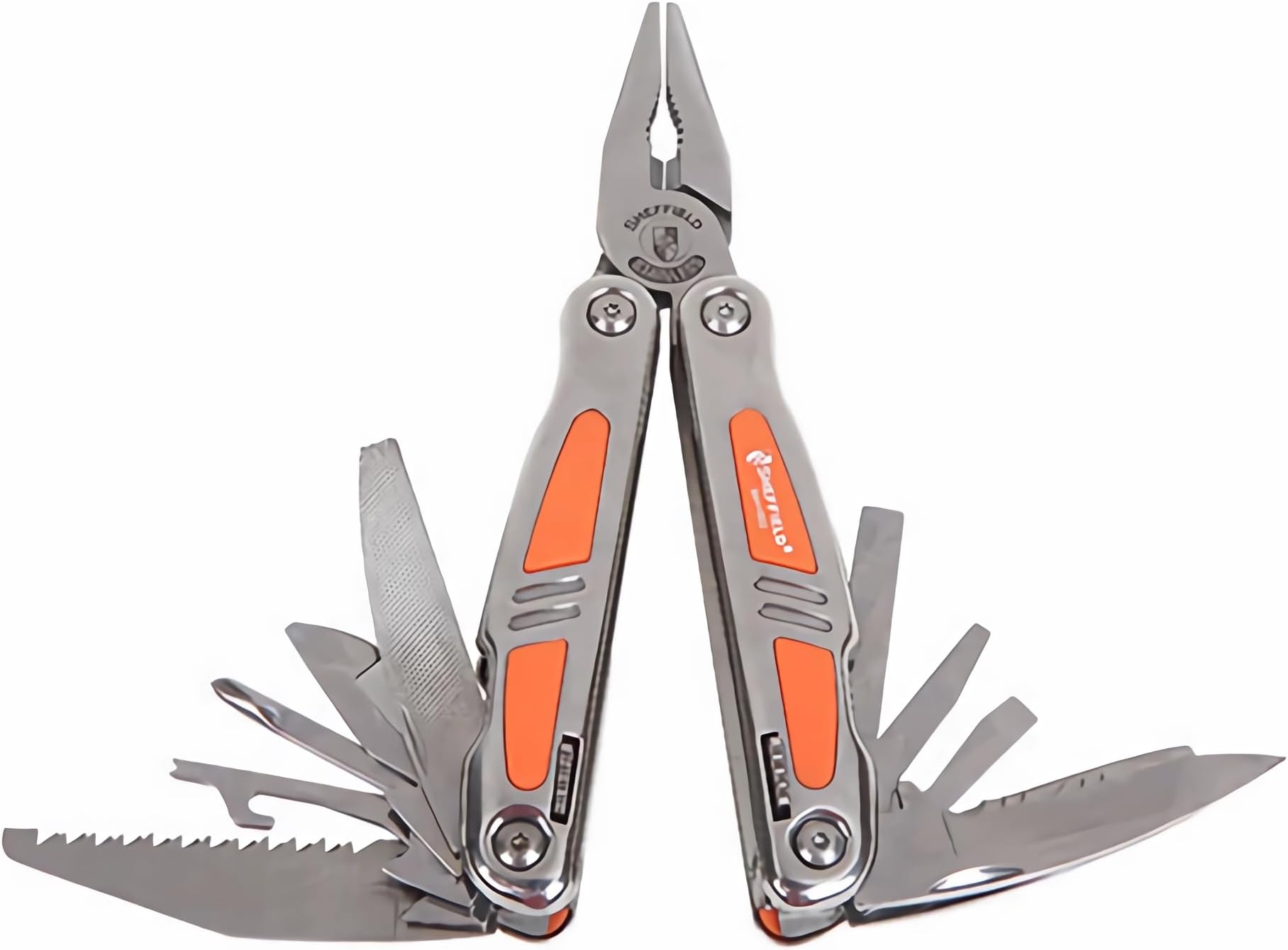 18-in-1 Multitool with Safety Lock, Folding Stainless Steel EDC Multifunctional Pliers, Bottle Opener, Screwdriver, Saw. Suitable for Outdoor, Camping, Hiking, Basic Repairs, Men's Gift