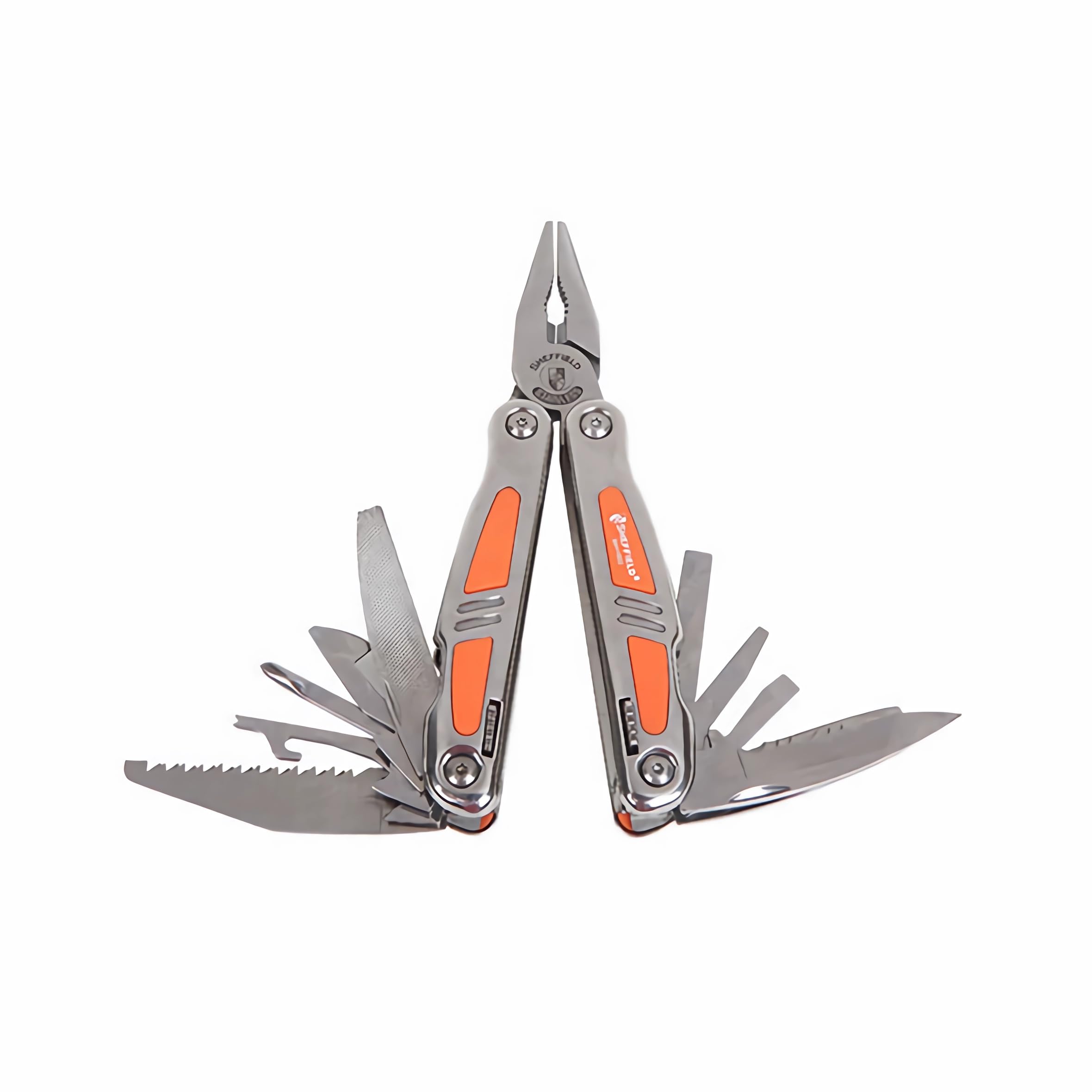 18-in-1 Multitool with Safety Lock, Folding Stainless Steel EDC Multifunctional Pliers, Bottle Opener, Screwdriver, Saw. Suitable for Outdoor, Camping, Hiking, Basic Repairs, Men's Gift