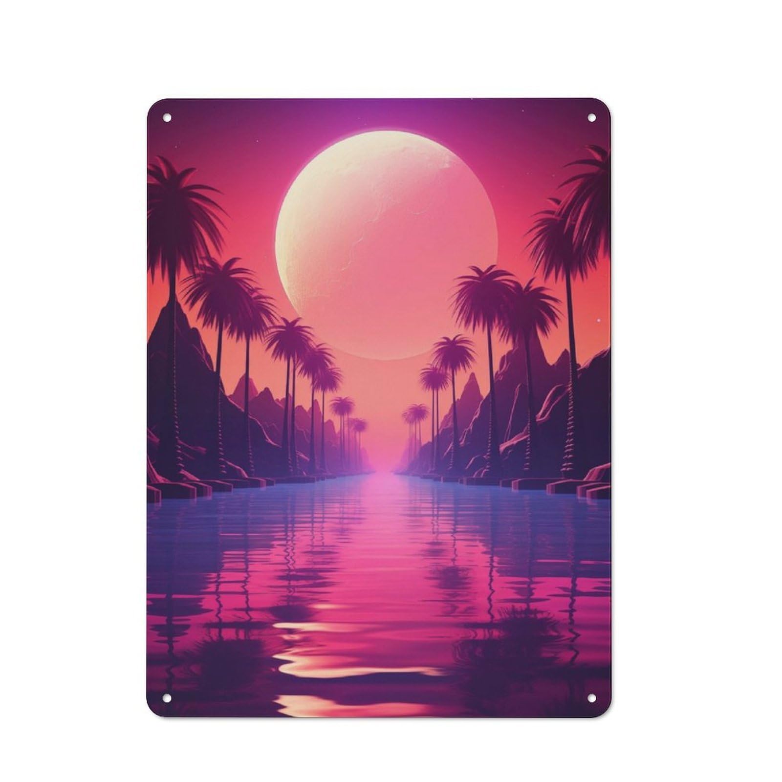 Junmoney Futuristic Synthwave Vintage Tin Sign 40X30cm With For Garage Or Workshop, For Kitchen, Dining Room And Home Bar Wall Decor