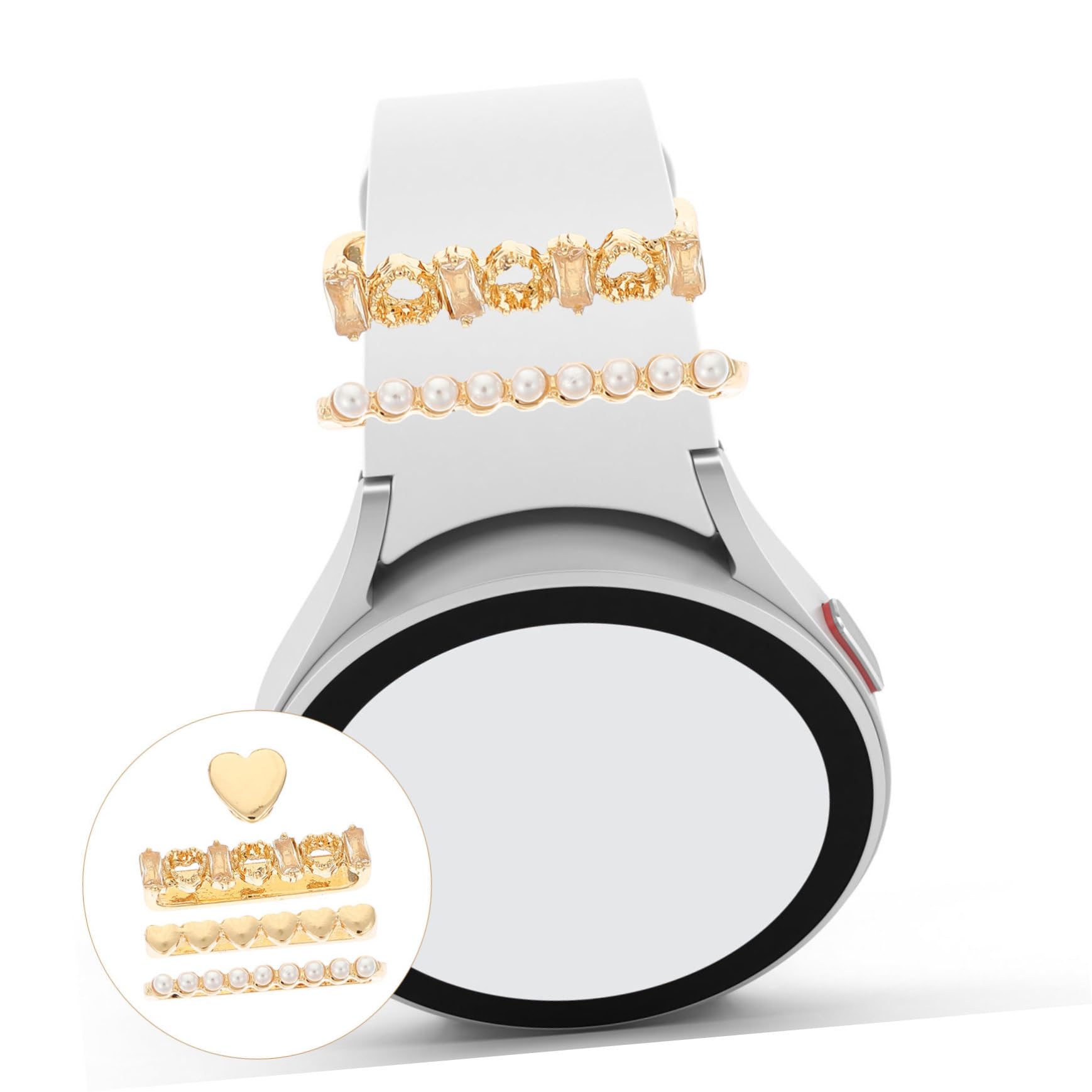 Homoyoyo 16 Pièces Bracelet Décoratif Anneau Charmes DIY Bracelet De Montre Charme Bracelet De Montre En Silicone Charme Montre Intelligente Strass Bracelet De Montre Charme Montres