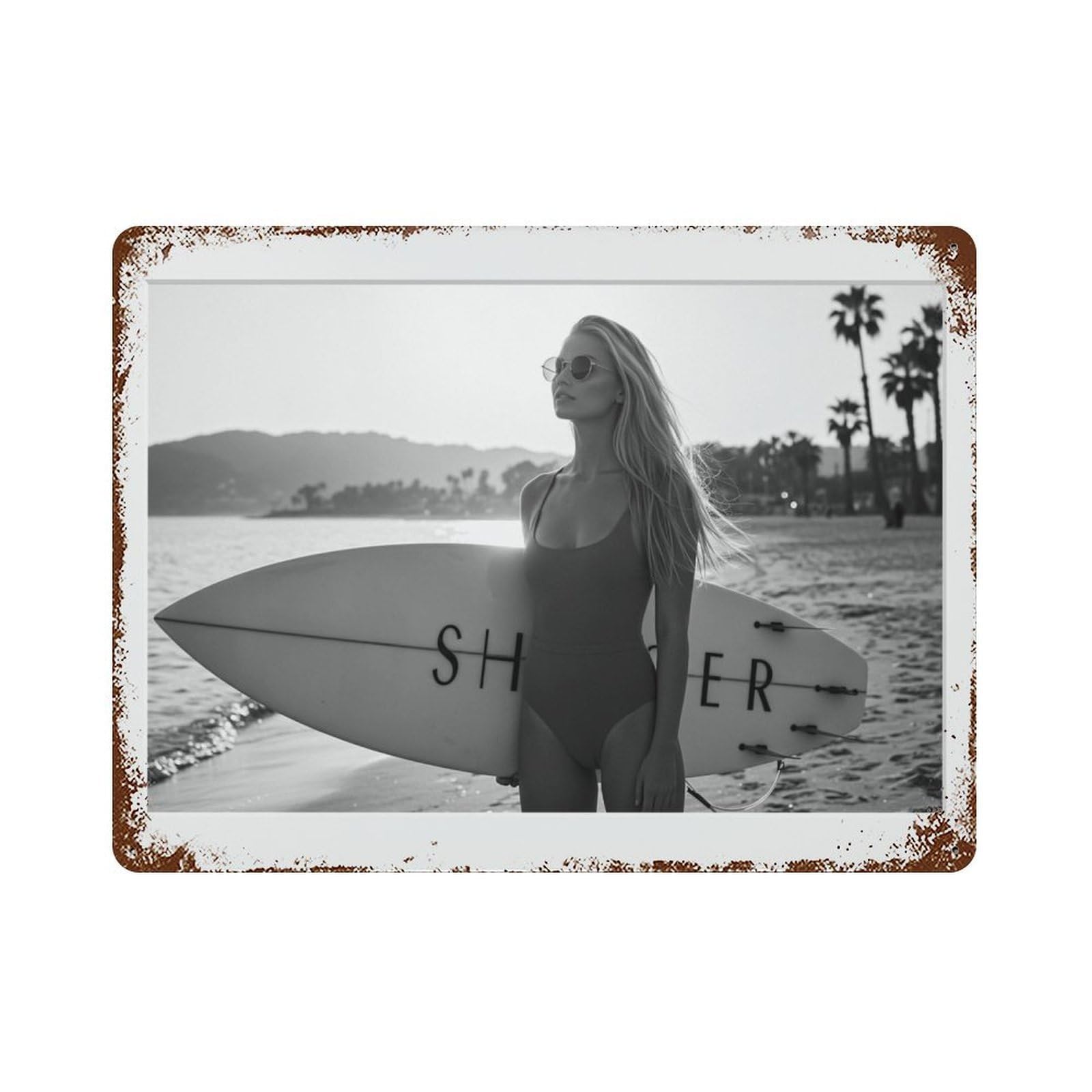 xiaoxiaoshen Surfboard, Photography S Wall Decor Art Metal Tin Poster Modern Home Decor Art Home Bar Shop Decorations Vintage Sign 30x40cm