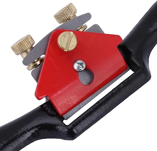 Miniatura 8 de Oumefar Spokeshave Plane 9 Pulgadas Ajuste Spokeshave Herramienta de Recorte de Mano Herramienta de carpintería con Doble Tornillo Negro Rojo