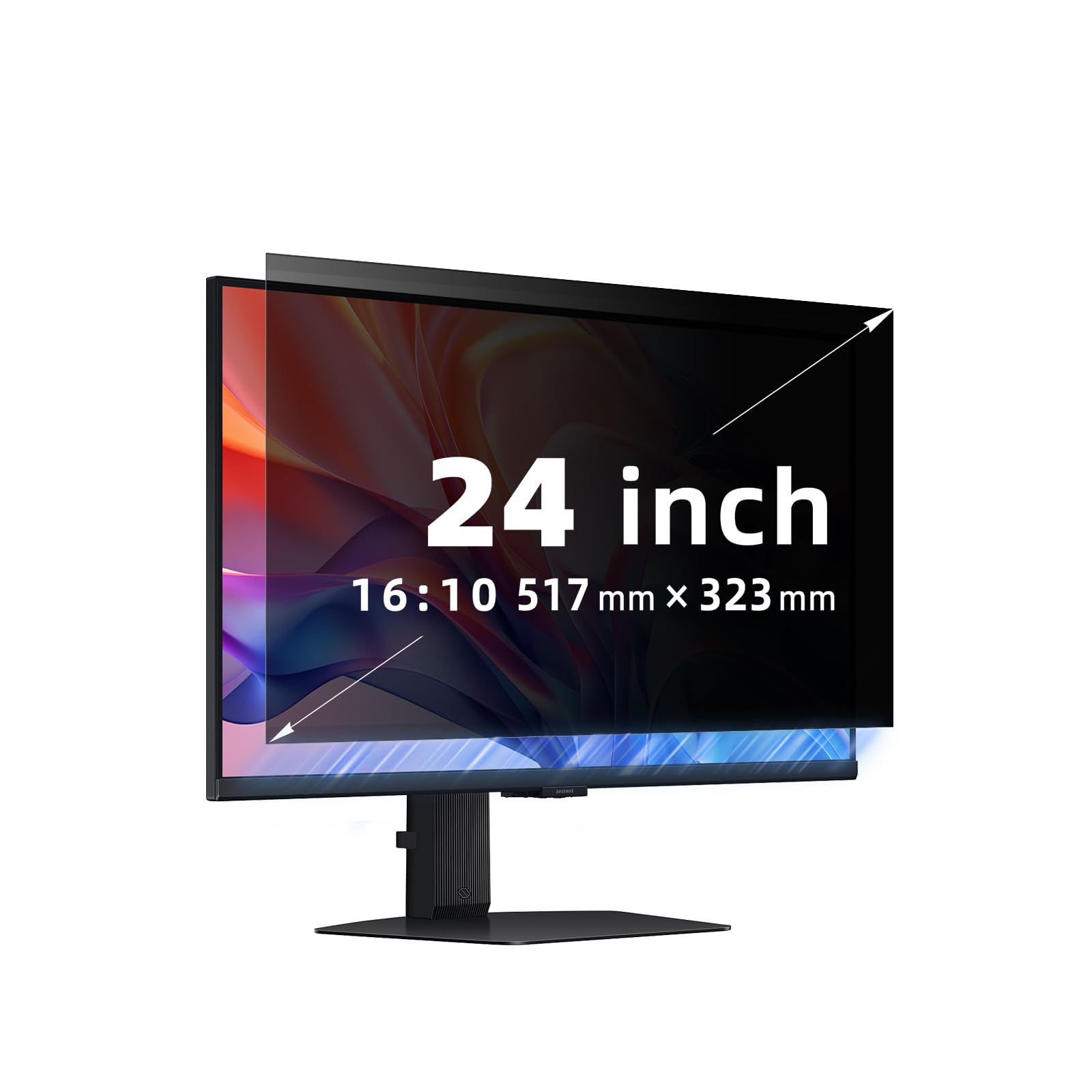 Filtro de privacidad de nanoadsorción para Monitor de 24 Relación de Aspecto 16:10, Removible Anti Reflejo Privacy Antideslumbrante Protector para Monitor de 24"