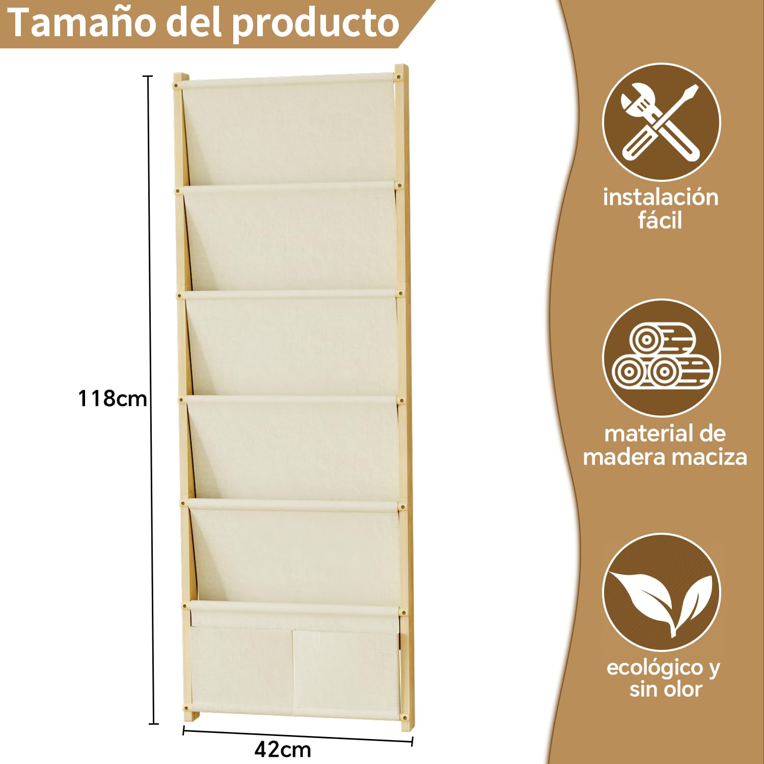 Estanteria Libros Infantil 6 Pisos, Libreria Infantil, Estantería Montessori, Estantería Pared Libros, Estantería Infantil Pared, Libreria Montessori Infantil, Adecuada para Habitacion Infantil