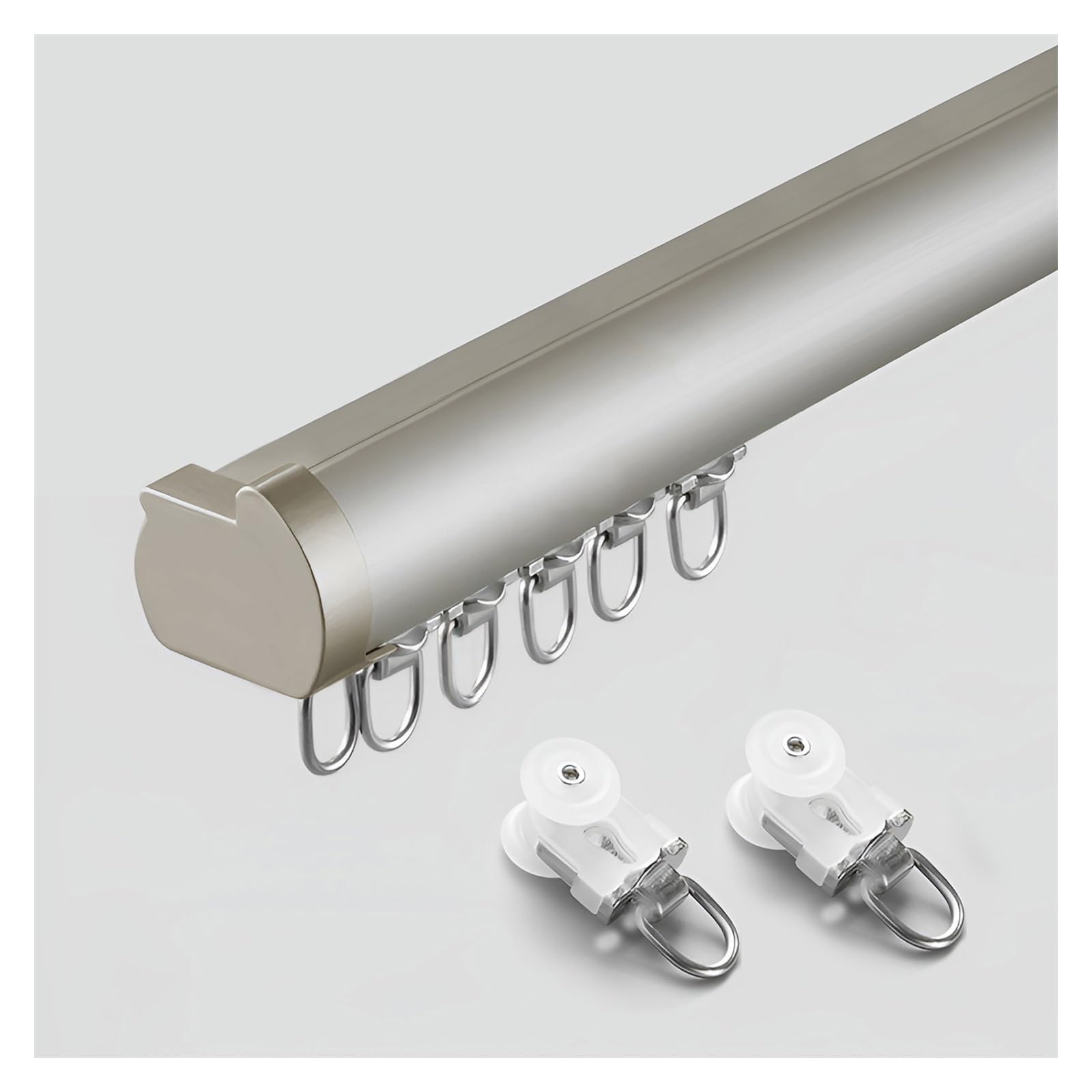 Unsichtbare Vorhangschiene Gardinenschiene für Decken- Oder Wandmontage Raumteiler Duschvorhangstange Aluminium Gardienenstangenset für Balkon Facile à Installer(Apricot,480cm(4 * 120cm))