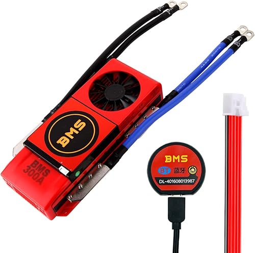Miniatura 10 de LiFePO4 BMS 4S 12V 250A Smart Bluetooth Litio Hierro Fosfato Sistema de gestión de batería con ventilador de refrigeración y cables de equilibrio