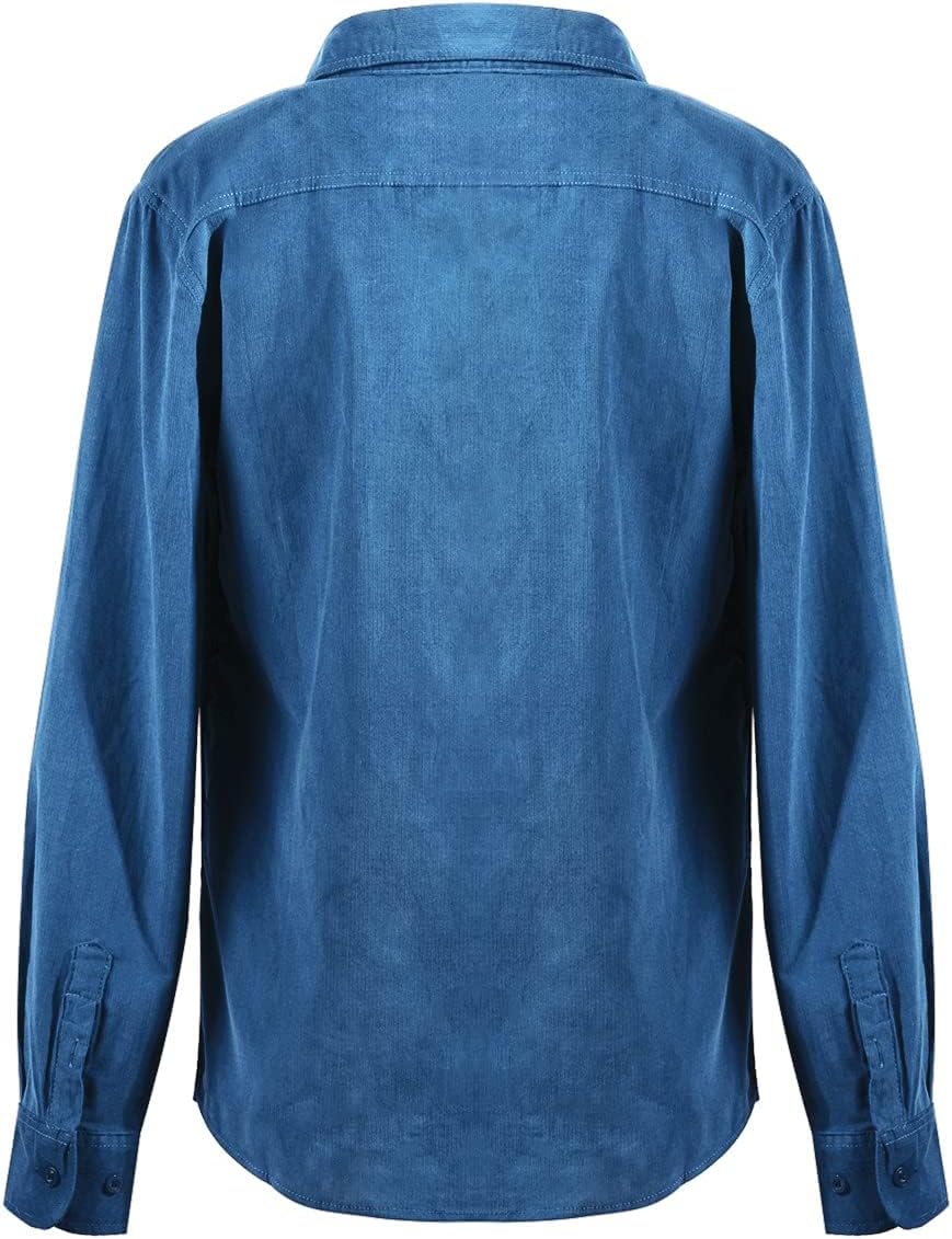 yoeasy Men Long Sleeve Ribbed Corduroy Button Down Shirt Cotton Stretch Casual Fall Tops Slim Fit Shirts - Image 3