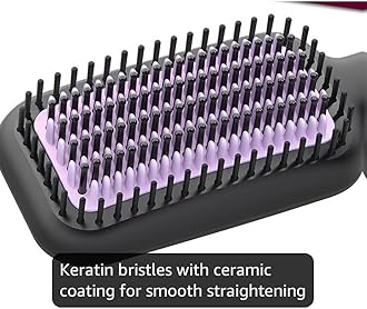 Philips India's No.1 Hair Styling Brand -Hair Straightener Brush, Naturally Straight in 5 Mins,5X Less Frizz,SilkProtect Keratin Tech,Triple Bristle Fast 50s Heatup,Scalp Protect,For Indian Hair,BHH880