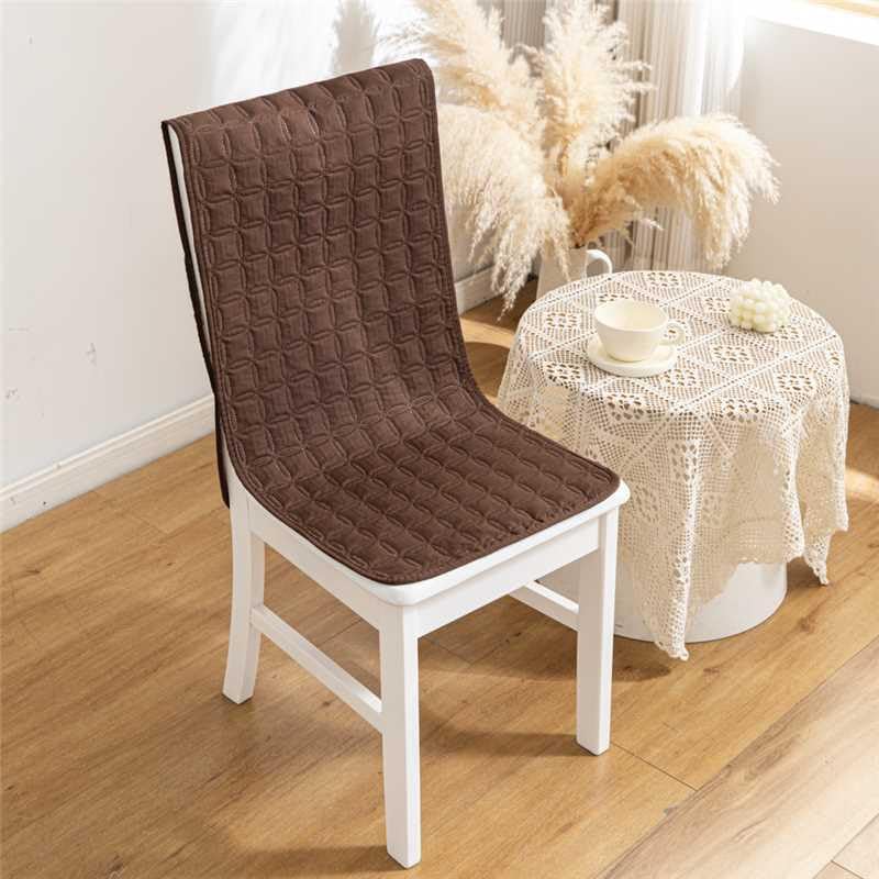 Image of HOMETHREADS Non-Slip Chair Cover-Universal Fit for Kitchen & Dining Chairs-Cushioned Comfort - Stylish Machine Washable Seat Cover-140x40cm (Brown, Pack of 2)